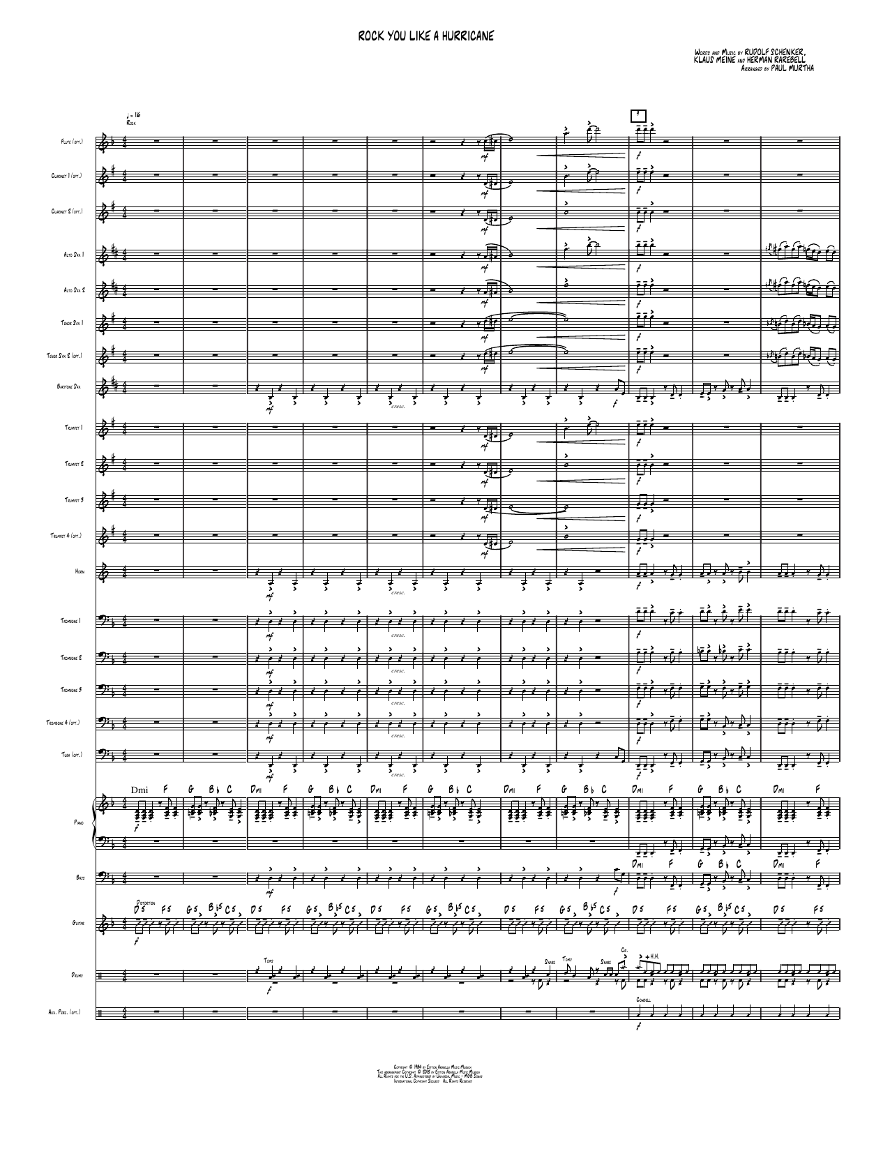Rock You Like a Hurricane: Jazz Ensemble Conductor Score & Parts