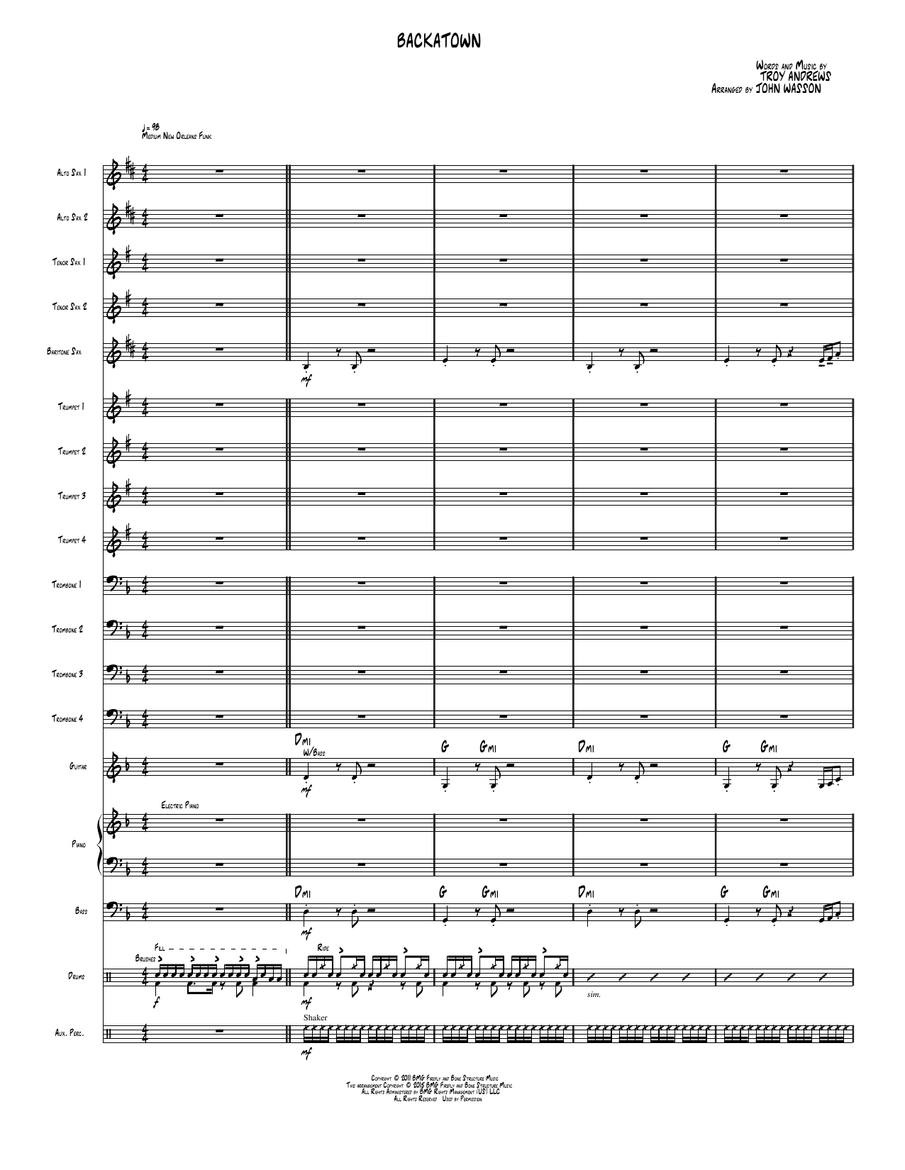 Backatown: Jazz Ensemble Conductor Score & Parts