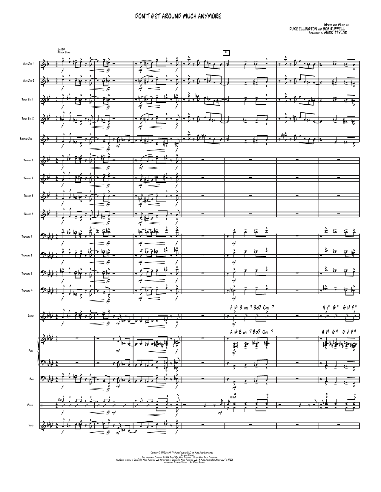 Don't Get Around Much Anymore: Jazz Ensemble Conductor Score & Parts