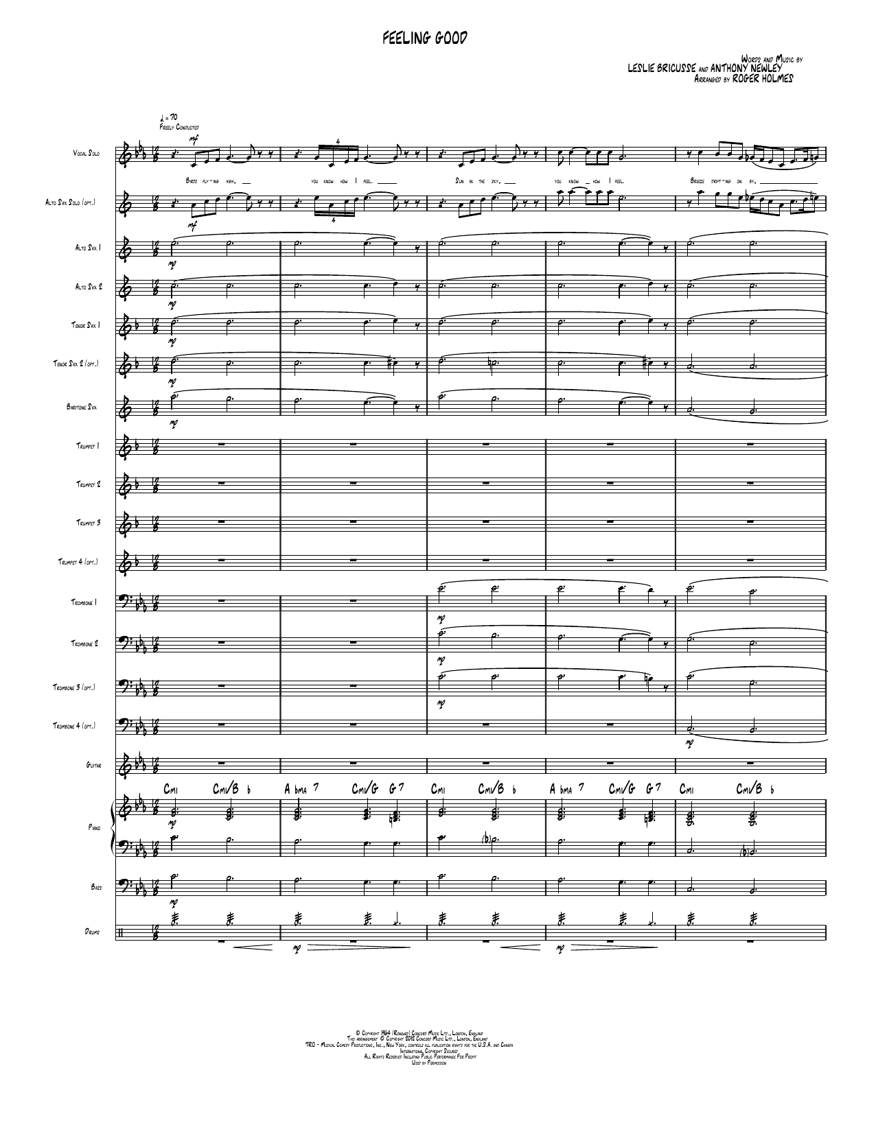 Feeling Good: Jazz Ensemble Conductor Score & Parts