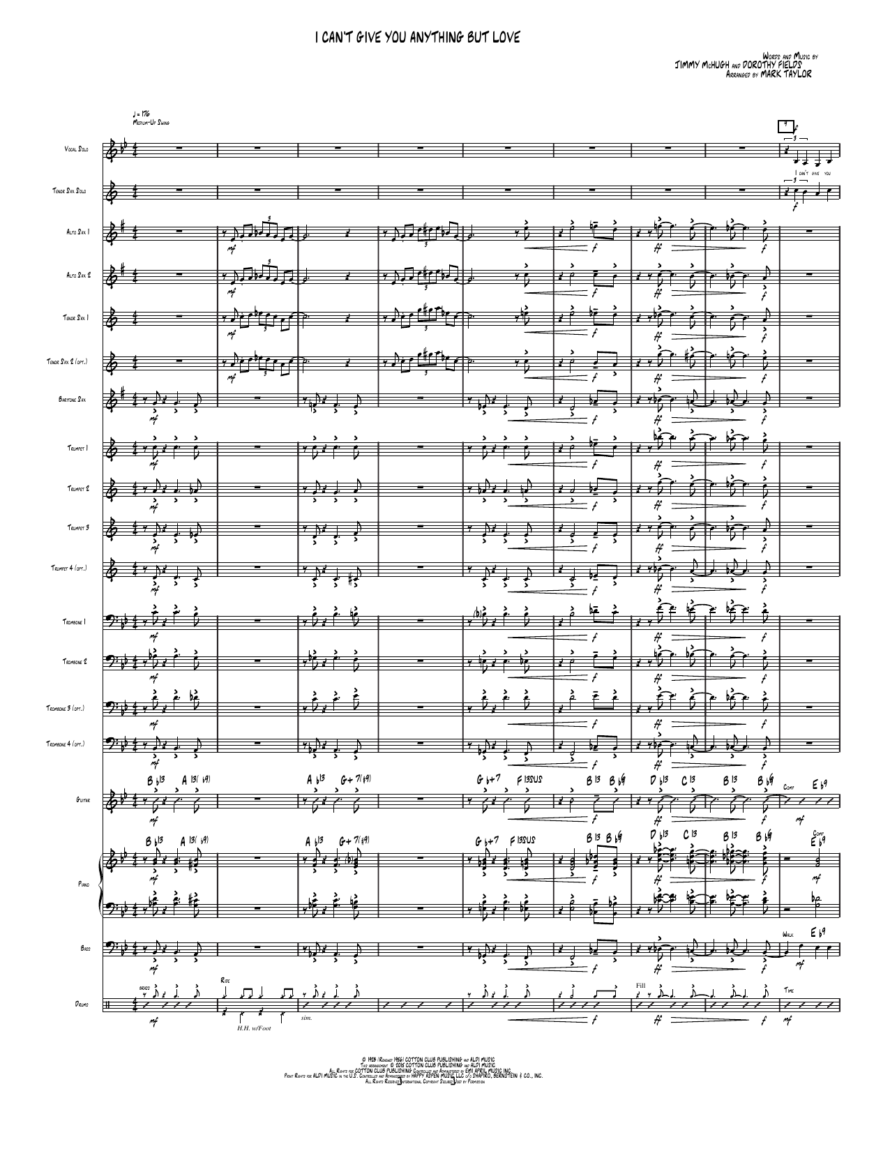 I Can't Give You Anything but Love: Jazz Ensemble Conductor Score & Parts