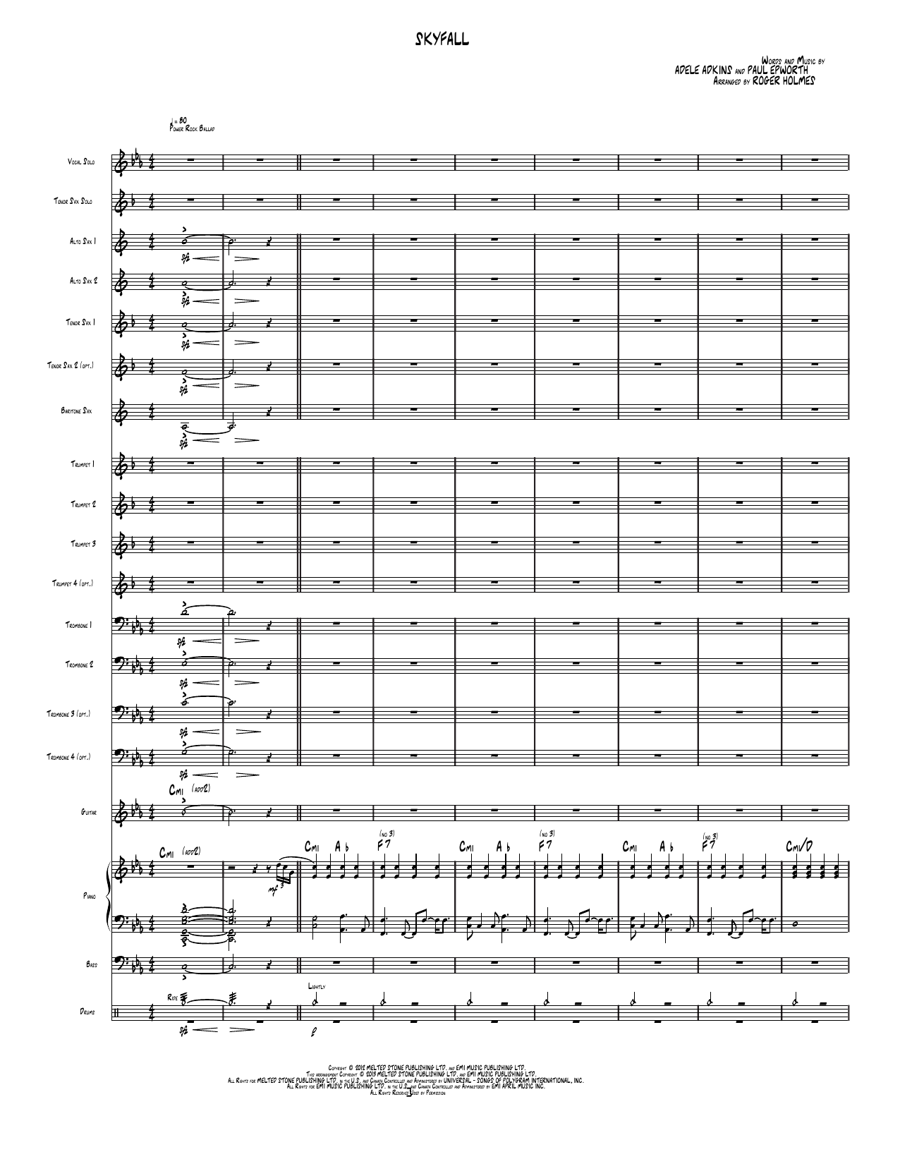 Skyfall: Jazz Ensemble Conductor Score & Parts