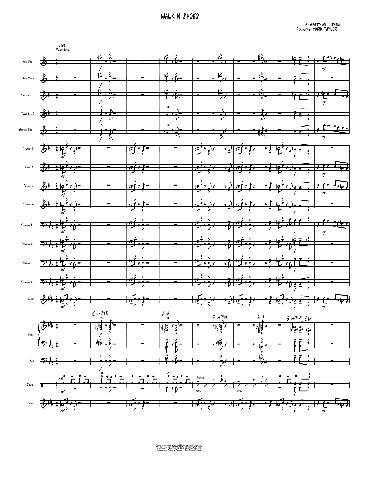 Walkin' Shoes: Jazz Ensemble Conductor Score & Parts