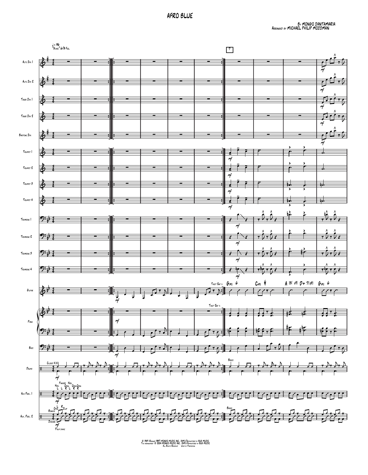 Afro Blue: Jazz Ensemble Conductor Score & Parts