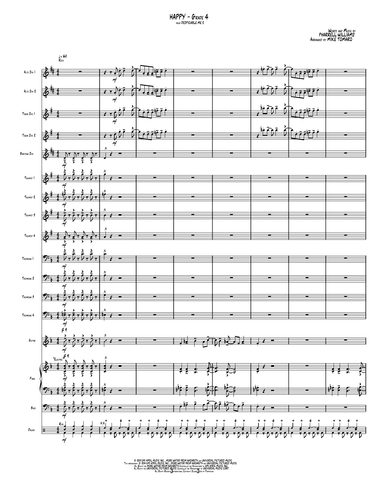 Happy: Jazz Ensemble Conductor Score & Parts