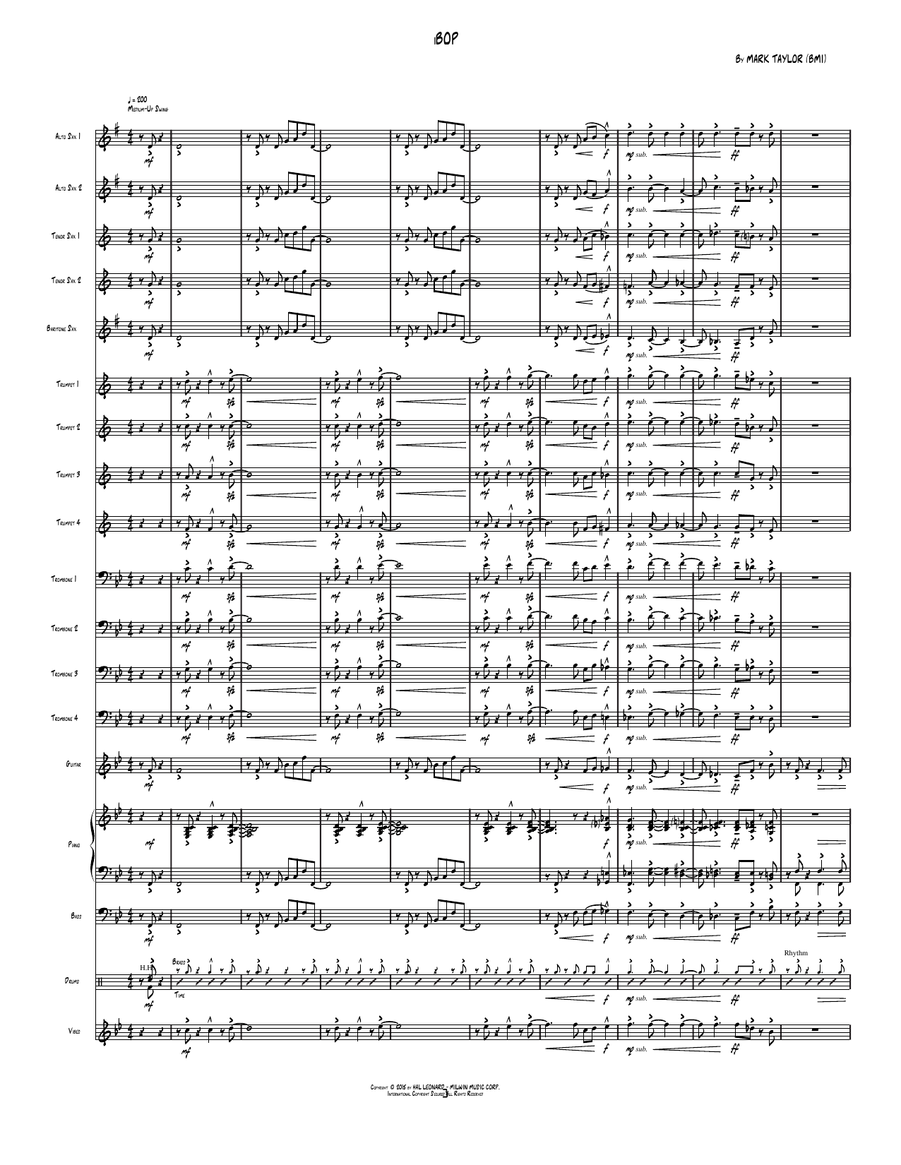 iBop: Jazz Ensemble Conductor Score & Parts