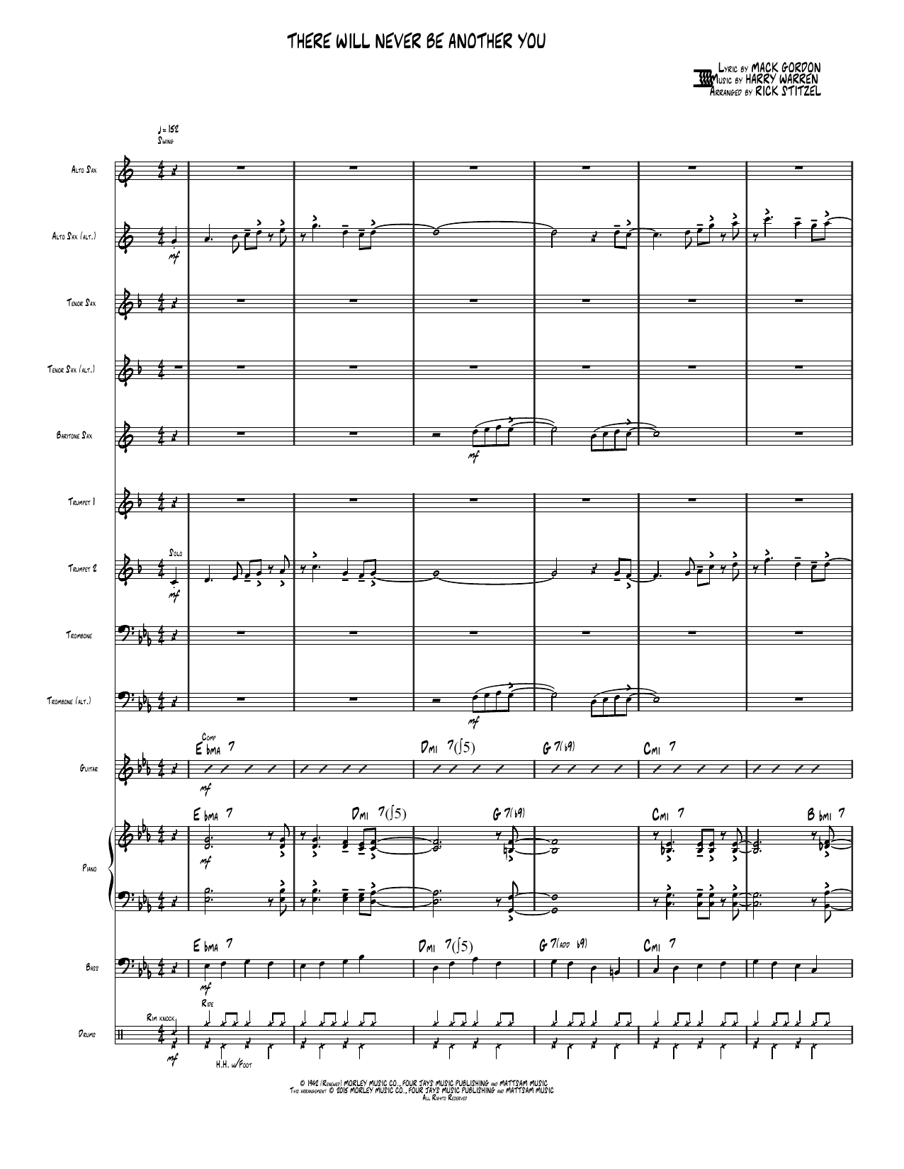 There Will Never Be Another You: Jazz Ensemble Conductor Score & Parts