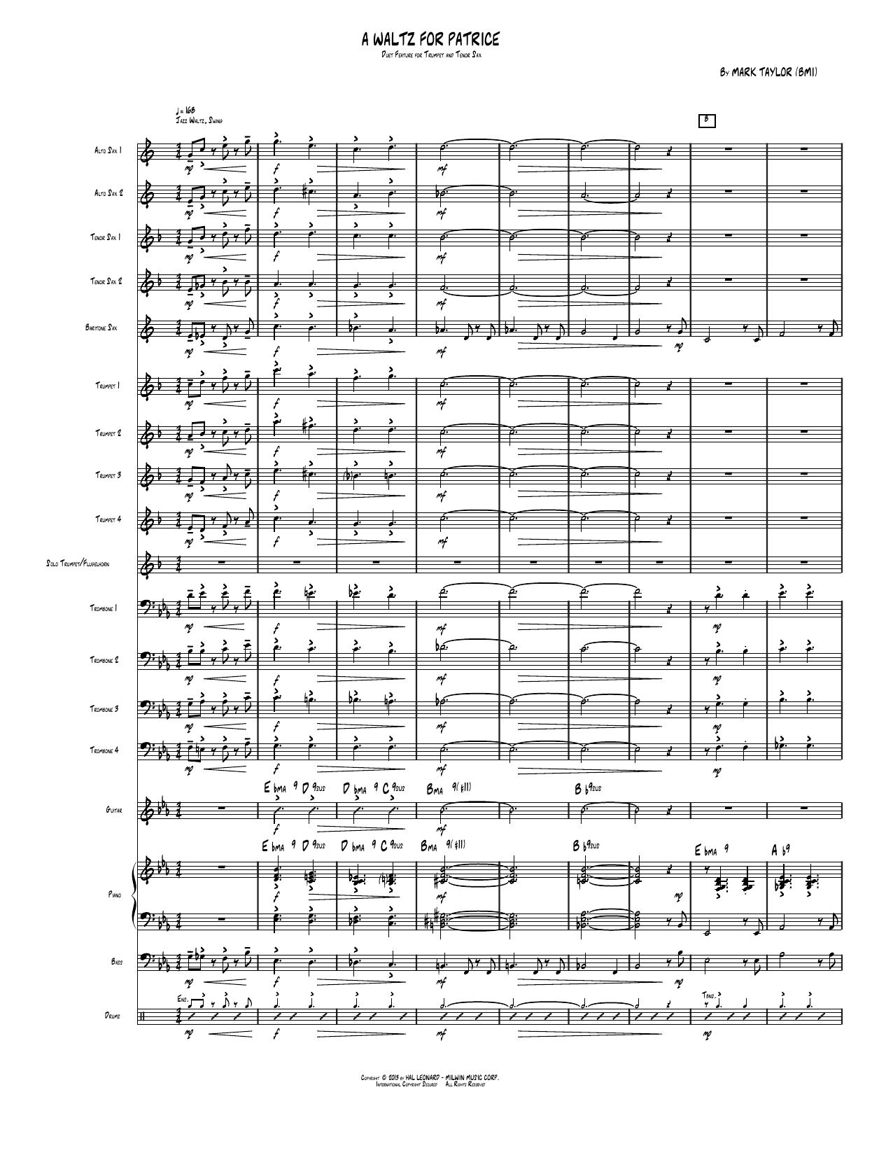 Waltz For Patrice: Jazz Ensemble Conductor Score & Parts