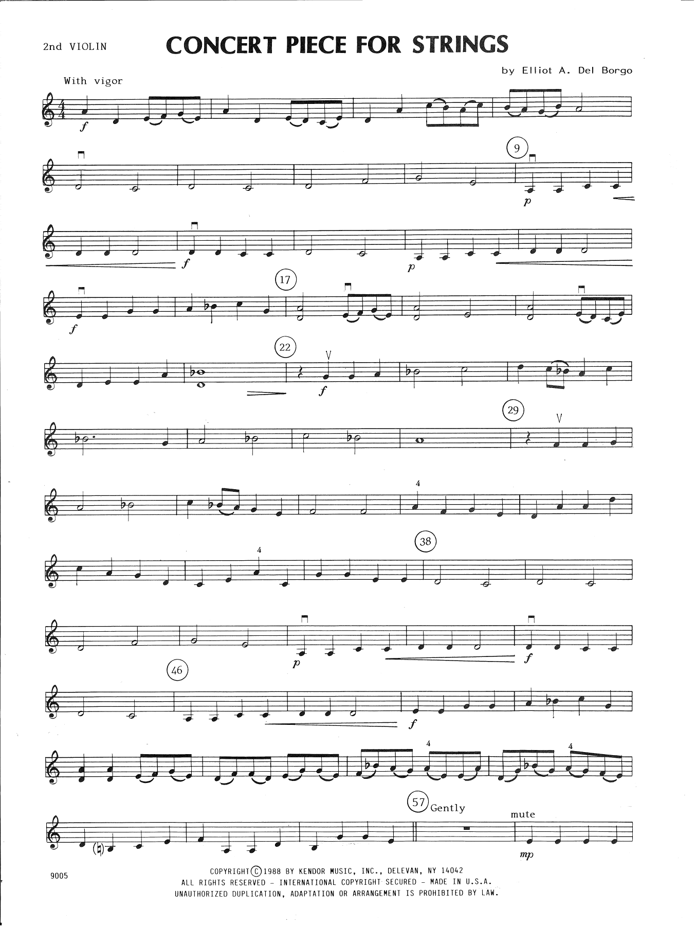 Concert Piece For Strings 2nd Violin Noten Elliot A. Del