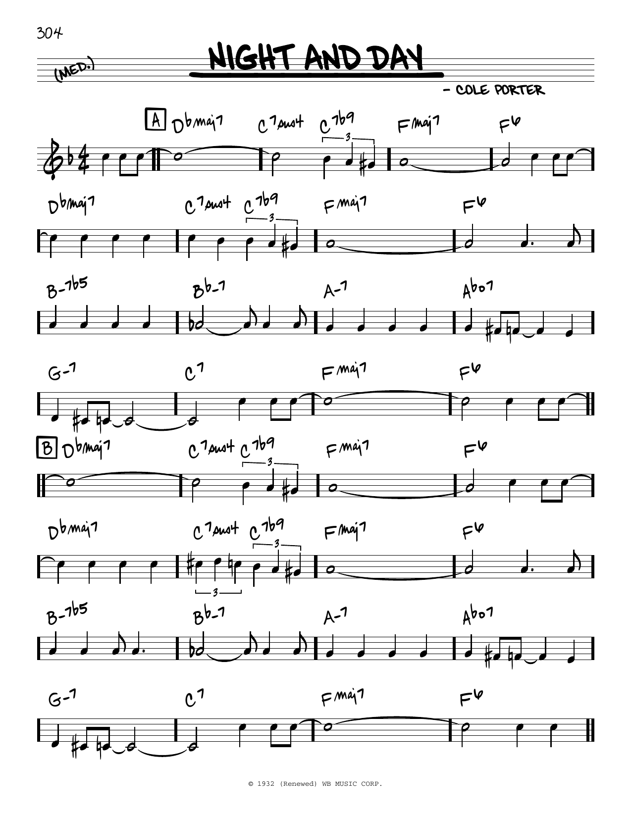Night And Day By Cole Porter Sheet Music For Real Book Melody 