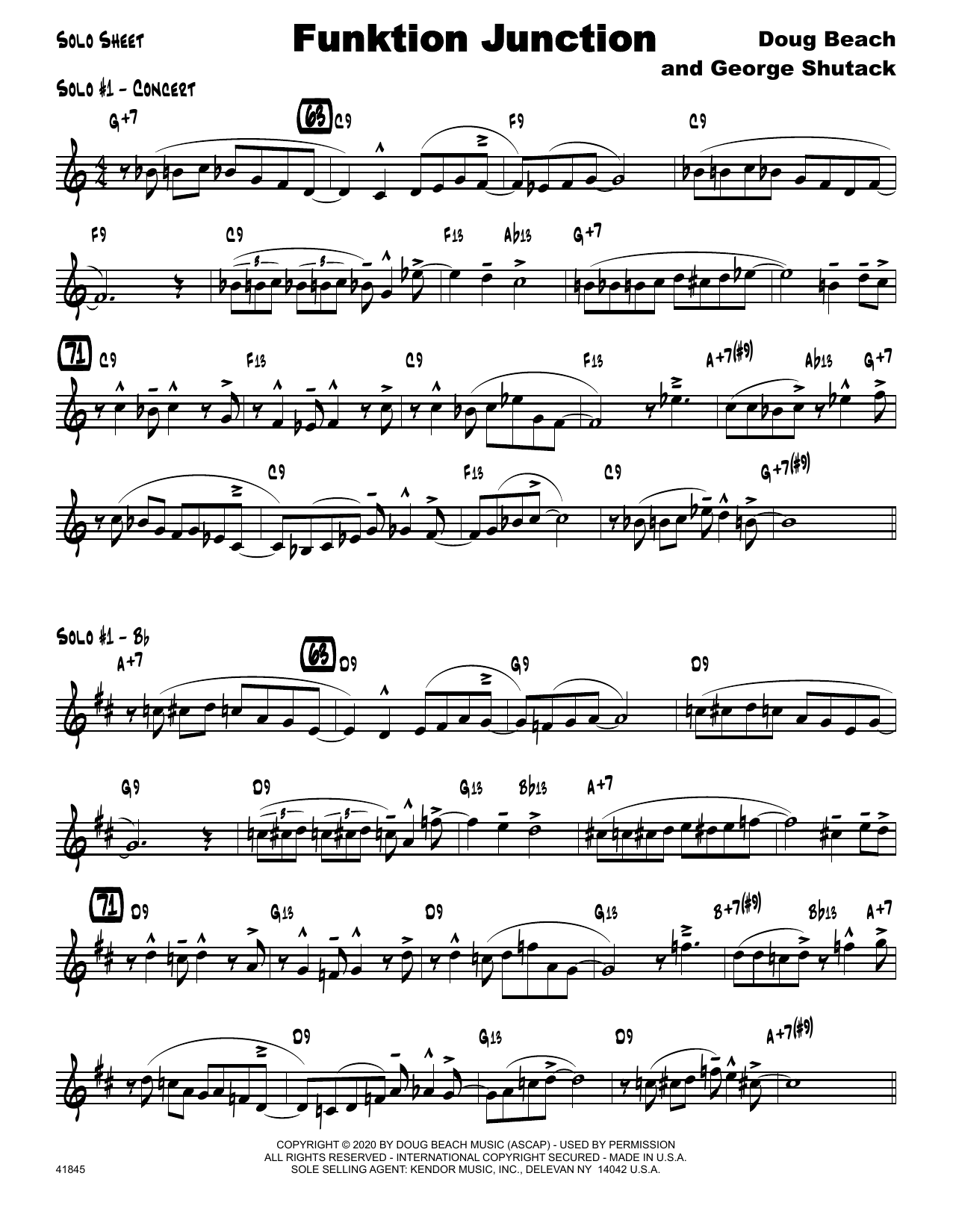 Funktion Junction Solo Sheet Sheet Music Doug Beach &