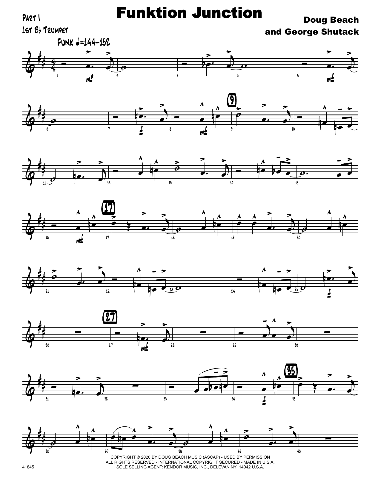 Funktion Junction 1st Bb Trumpet Sheet Music Doug Beach &