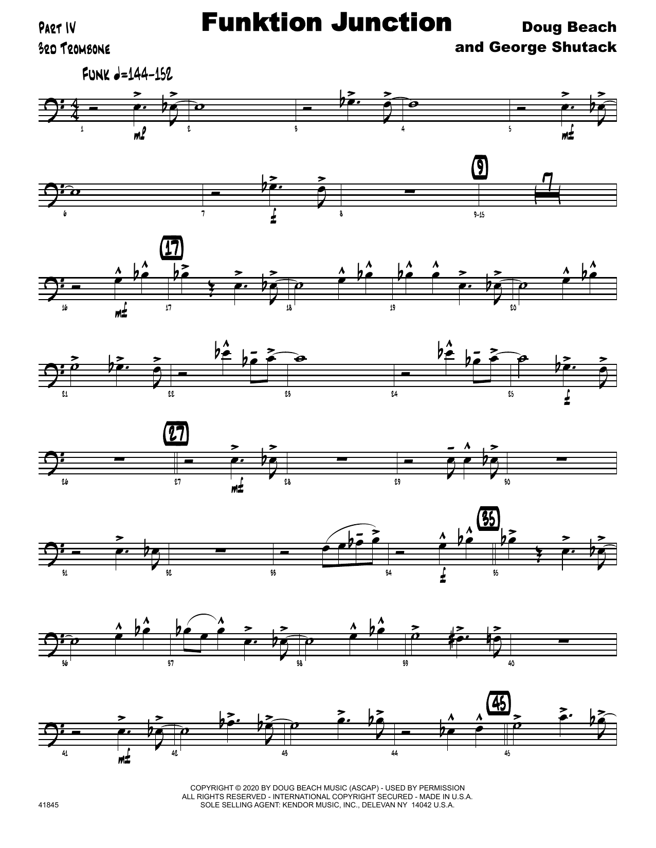 Funktion Junction 3rd Trombone Sheet Music Doug Beach &