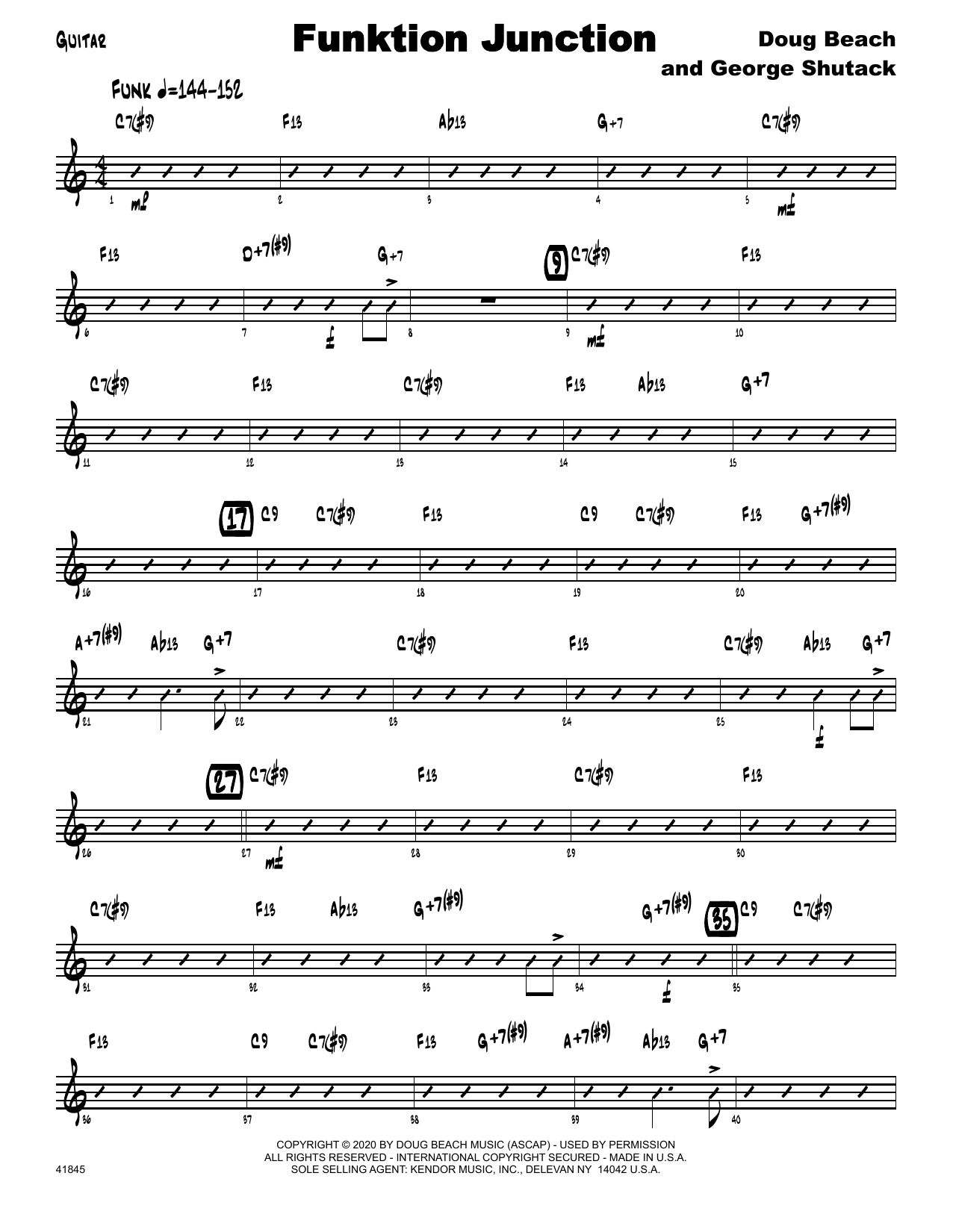 Funktion Junction Guitar Sheet Music Doug Beach & Shutack