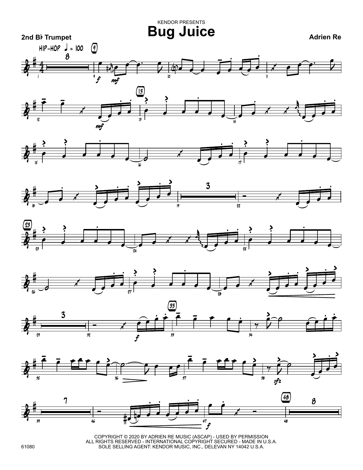 Bug Juice 2nd Bb Trumpet Sheet Music Adrien Re Jazz Ensemble
