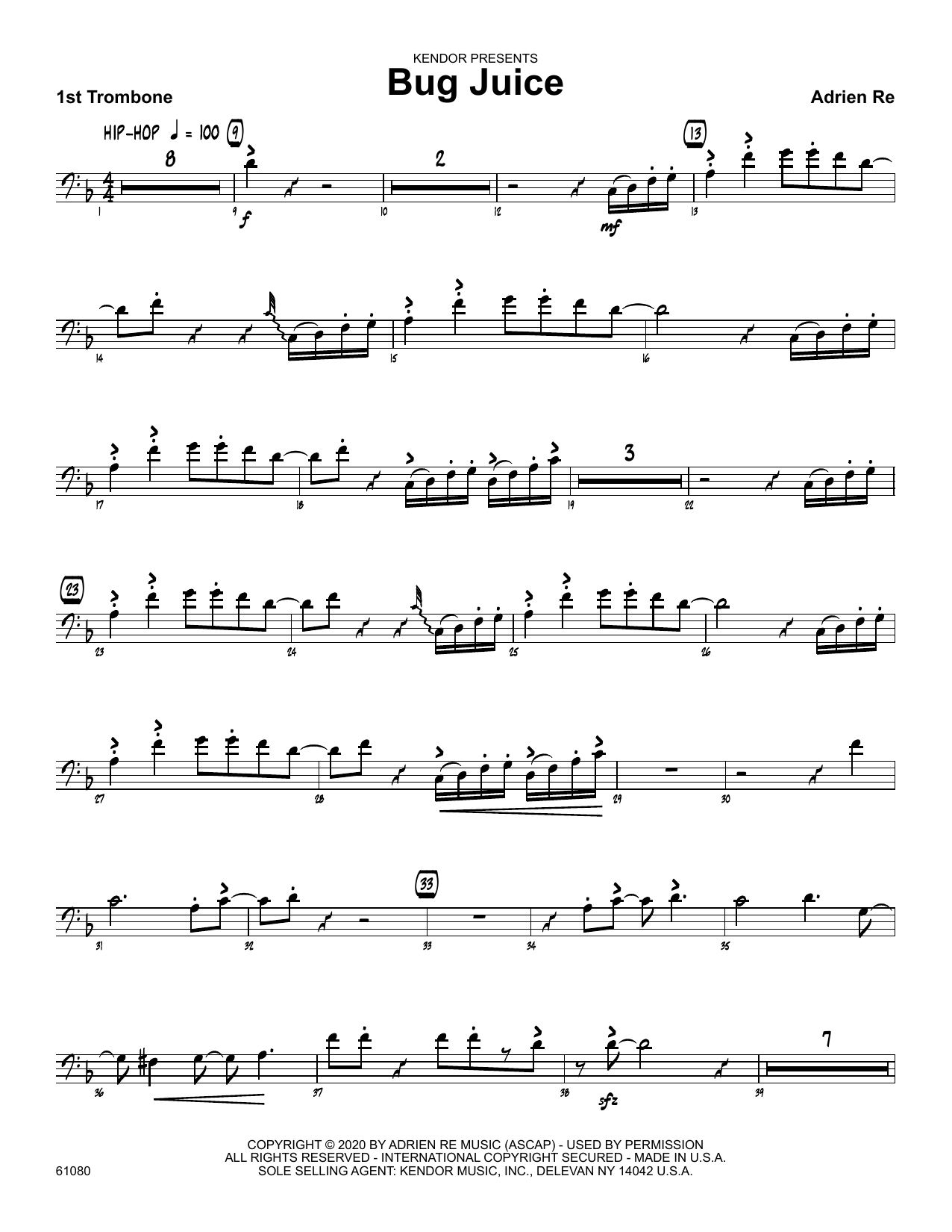 Bug Juice 1st Trombone Sheet Music Adrien Re Jazz Ensemble