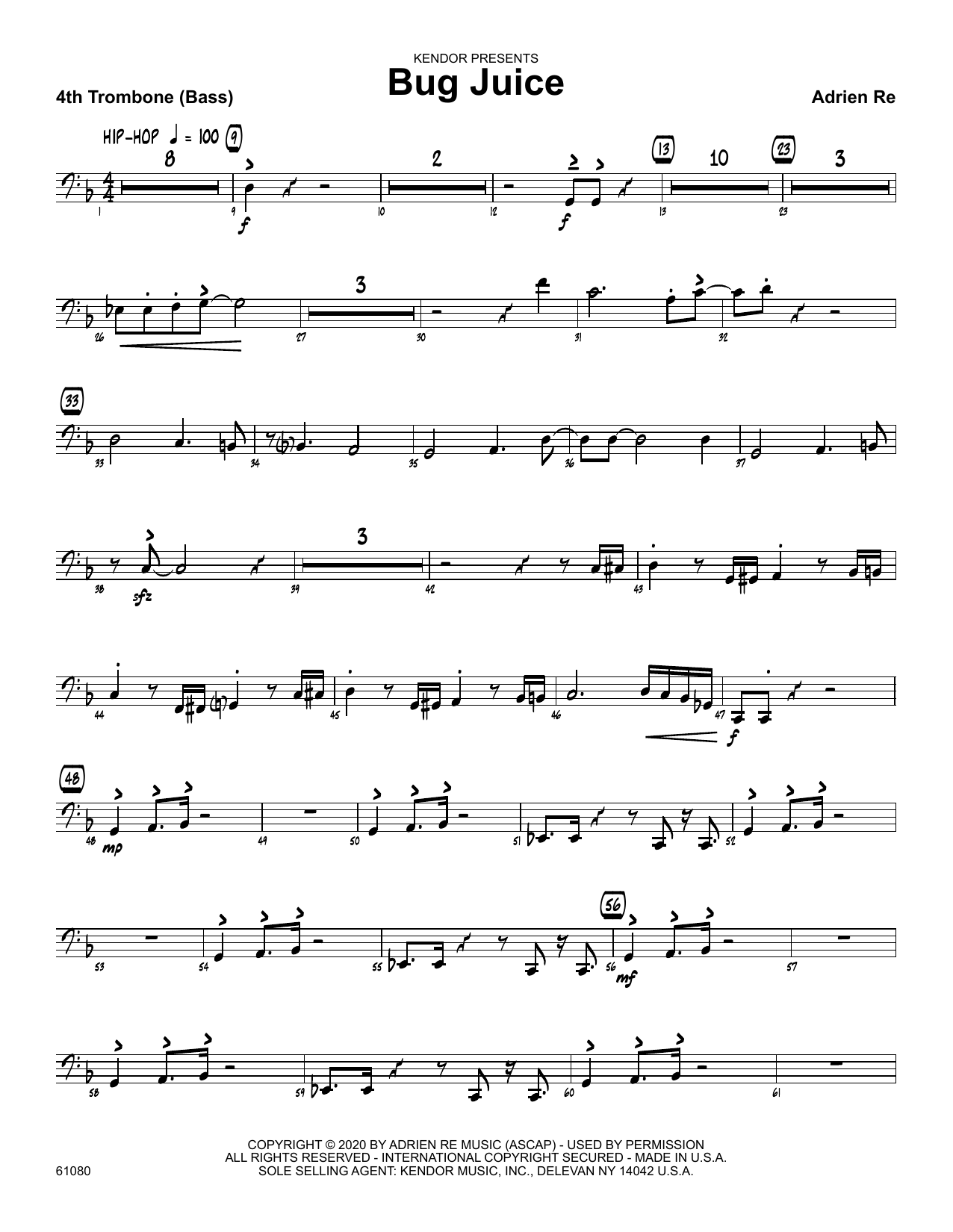 Bug Juice 4th Trombone Sheet Music Adrien Re Jazz Ensemble