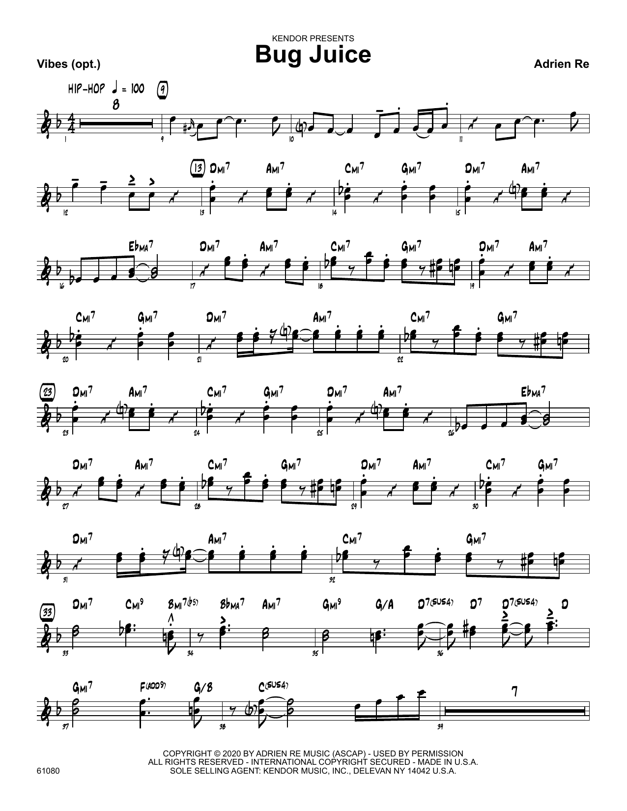 Bug Juice Vibes Sheet Music Adrien Re Jazz Ensemble