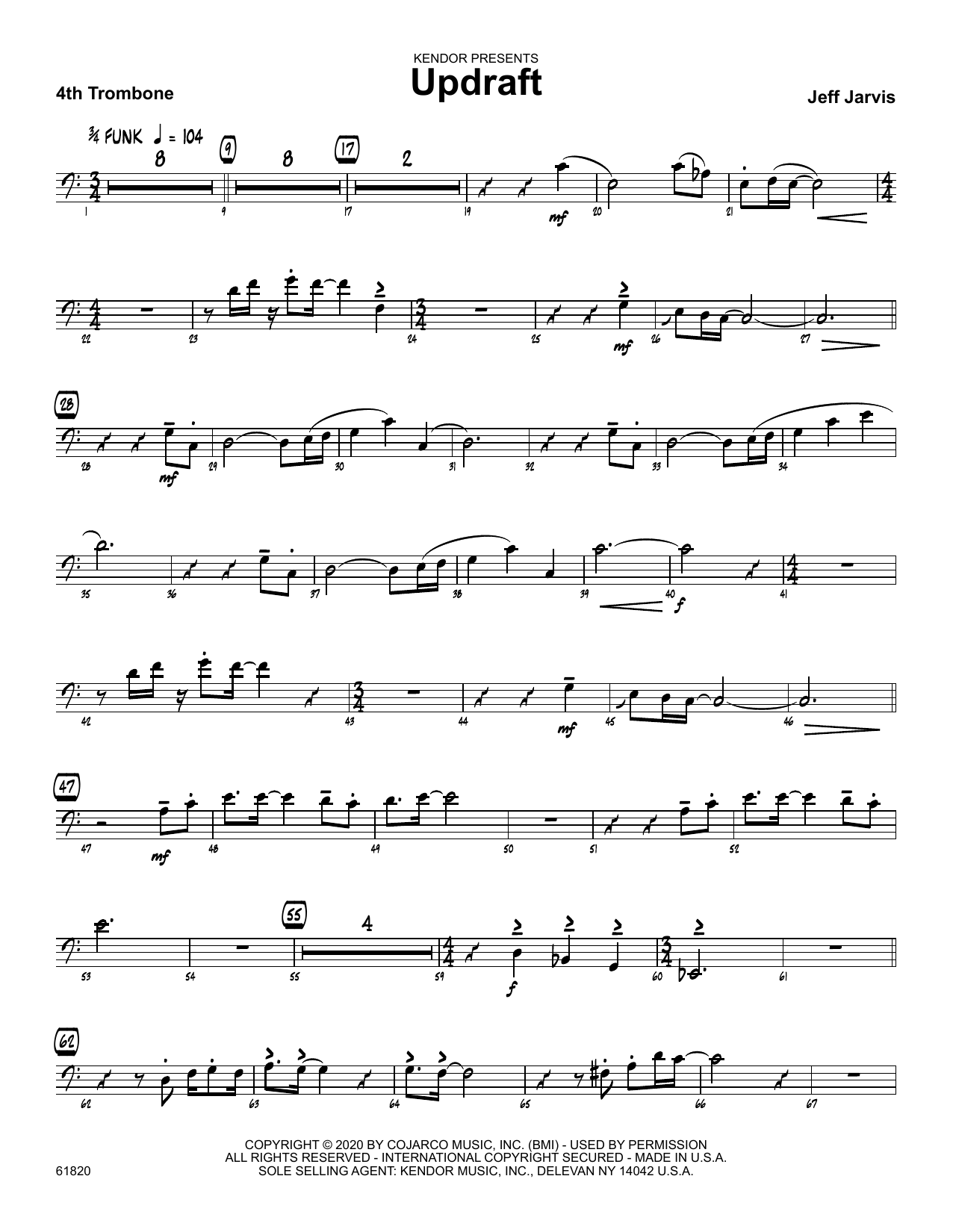 Updraft 4th Trombone Sheet Music Jeff Jarvis Jazz Ensemble