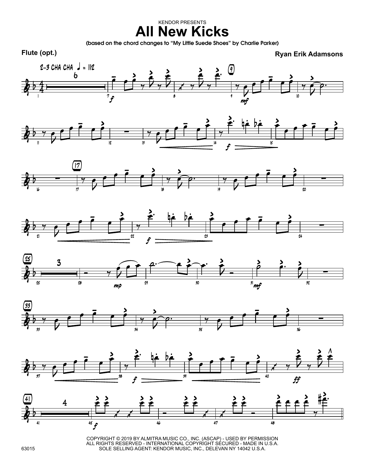 All New Kicks Flute Sheet Music Ryan Erik Adamsons Jazz Ensemble