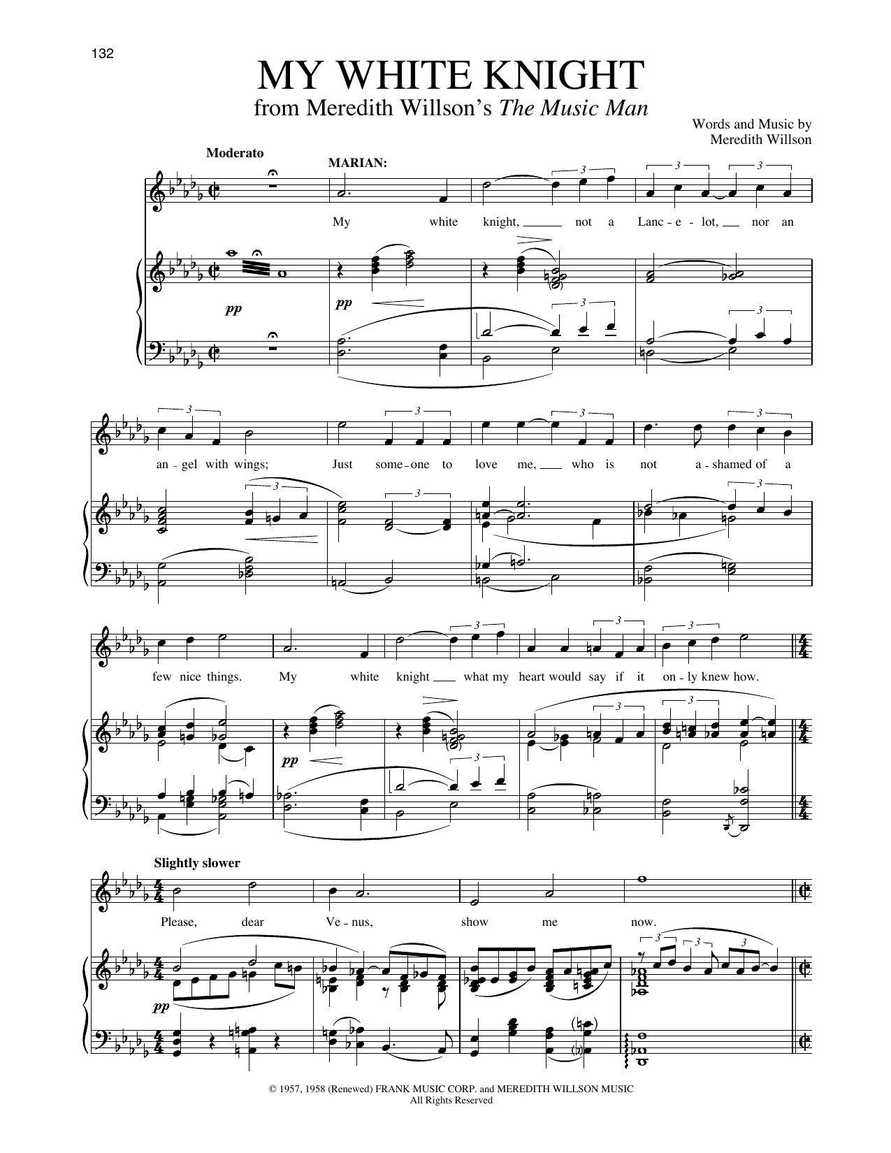 My White Knight (from The Music Man): Piano Vocal