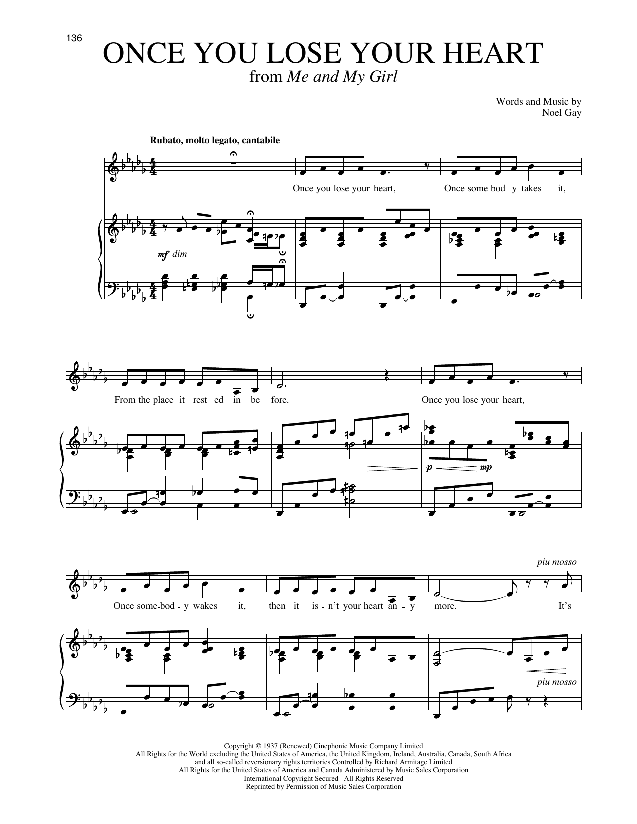 Once You Lose Your Heart (from Me And My Girl): Piano Vocal