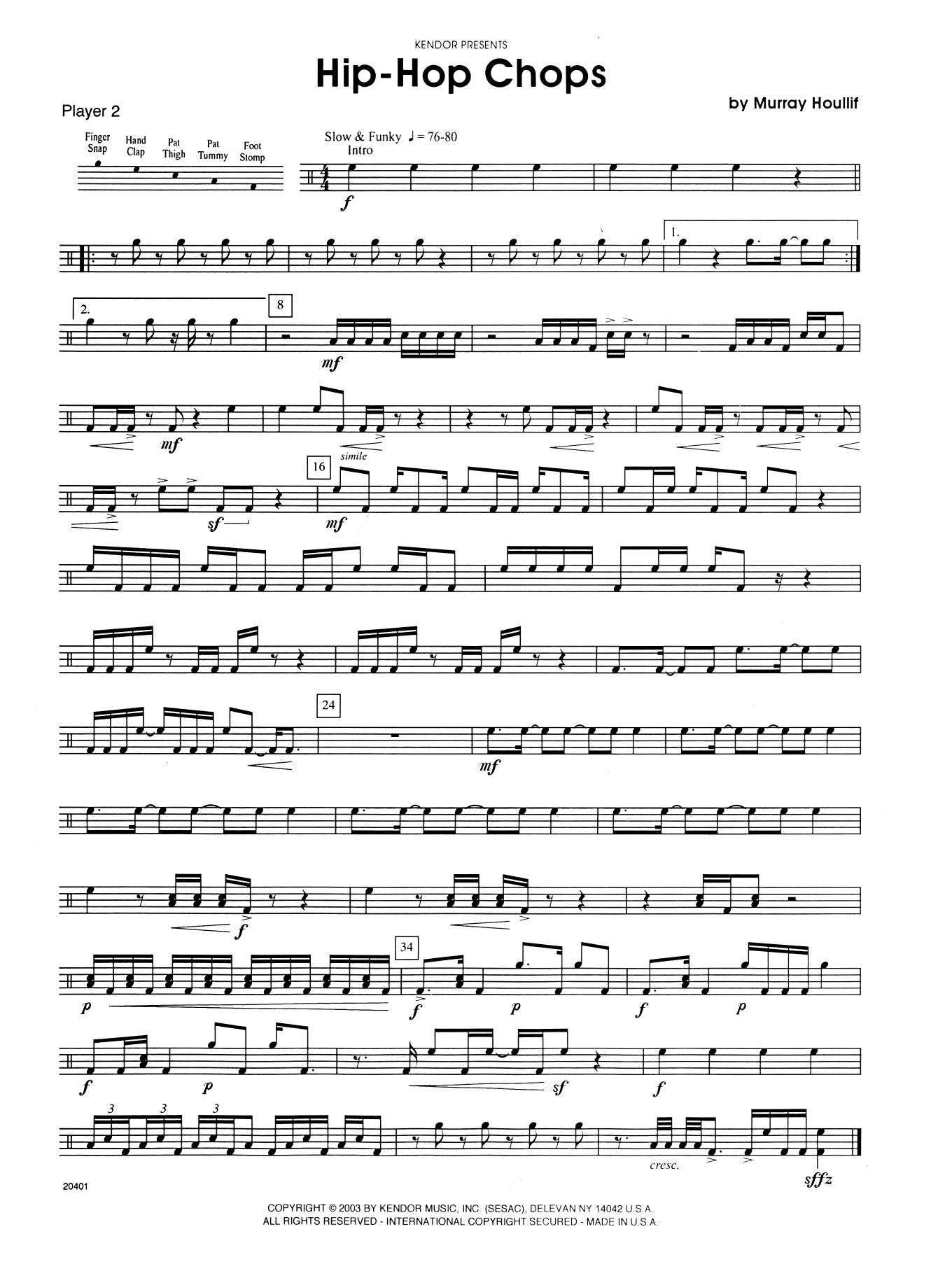 Hiphop Chops Percussion 2 Sheet Music Murray Houllif Percussion