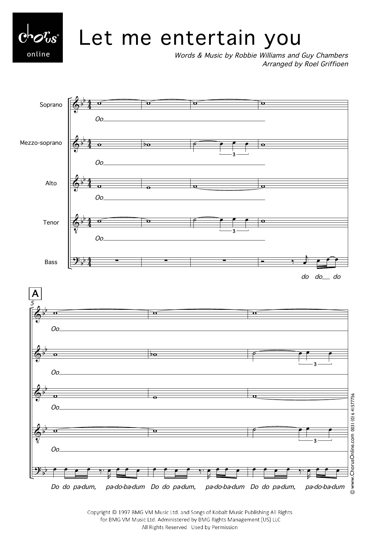 Let Me Entertain You (arr. Roel Griffioen): SMATB Choral Octavo