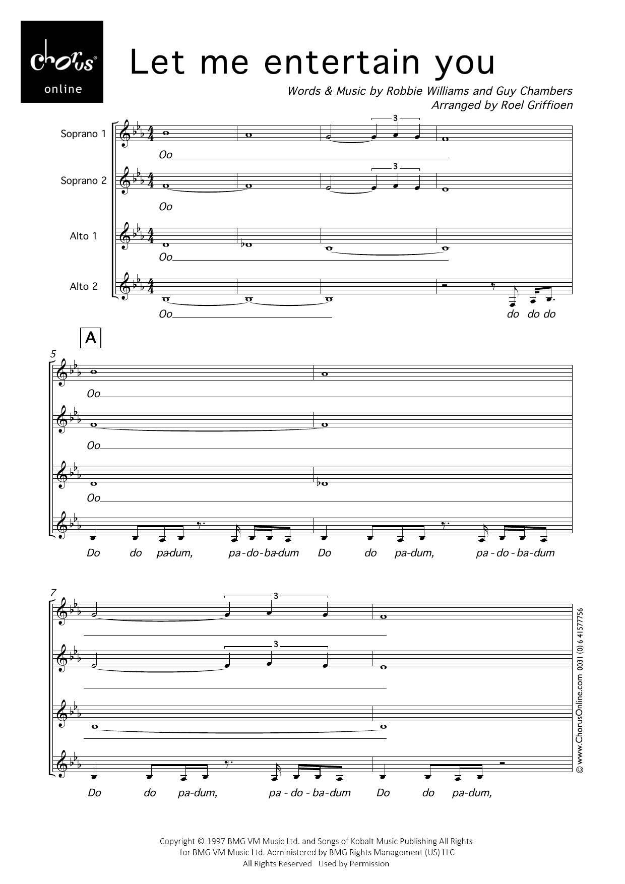Let Me Entertain You (arr. Roel Griffioen): SSAA Choral Octavo