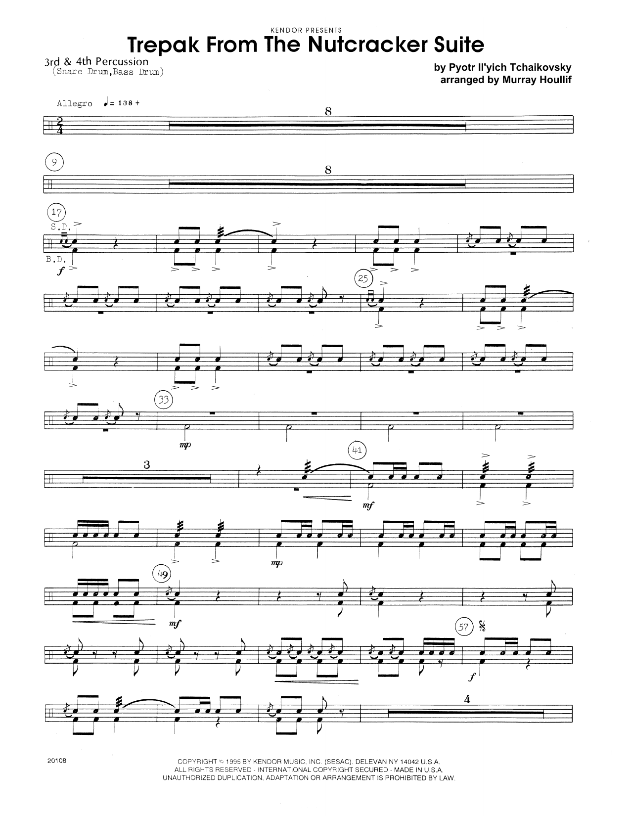 Trepak From The Nutcracker Suite (arr. Murray Houllif) Percussion 3