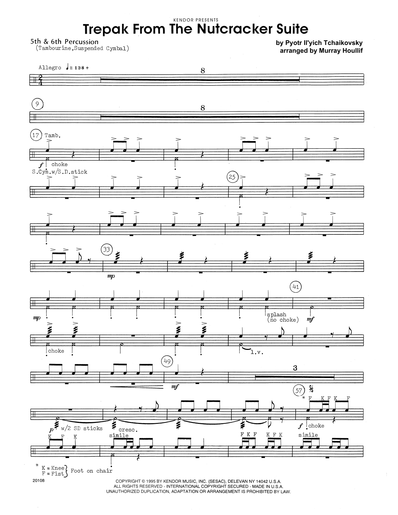 Trepak From The Nutcracker Suite (arr. Murray Houllif) Percussion 5