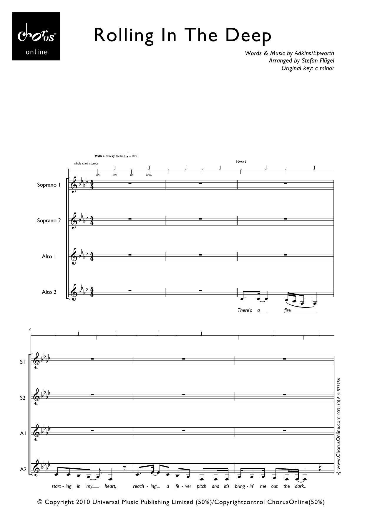 Rolling in the Deep (arr. Stefan Flügel): SSAA Choral Octavo