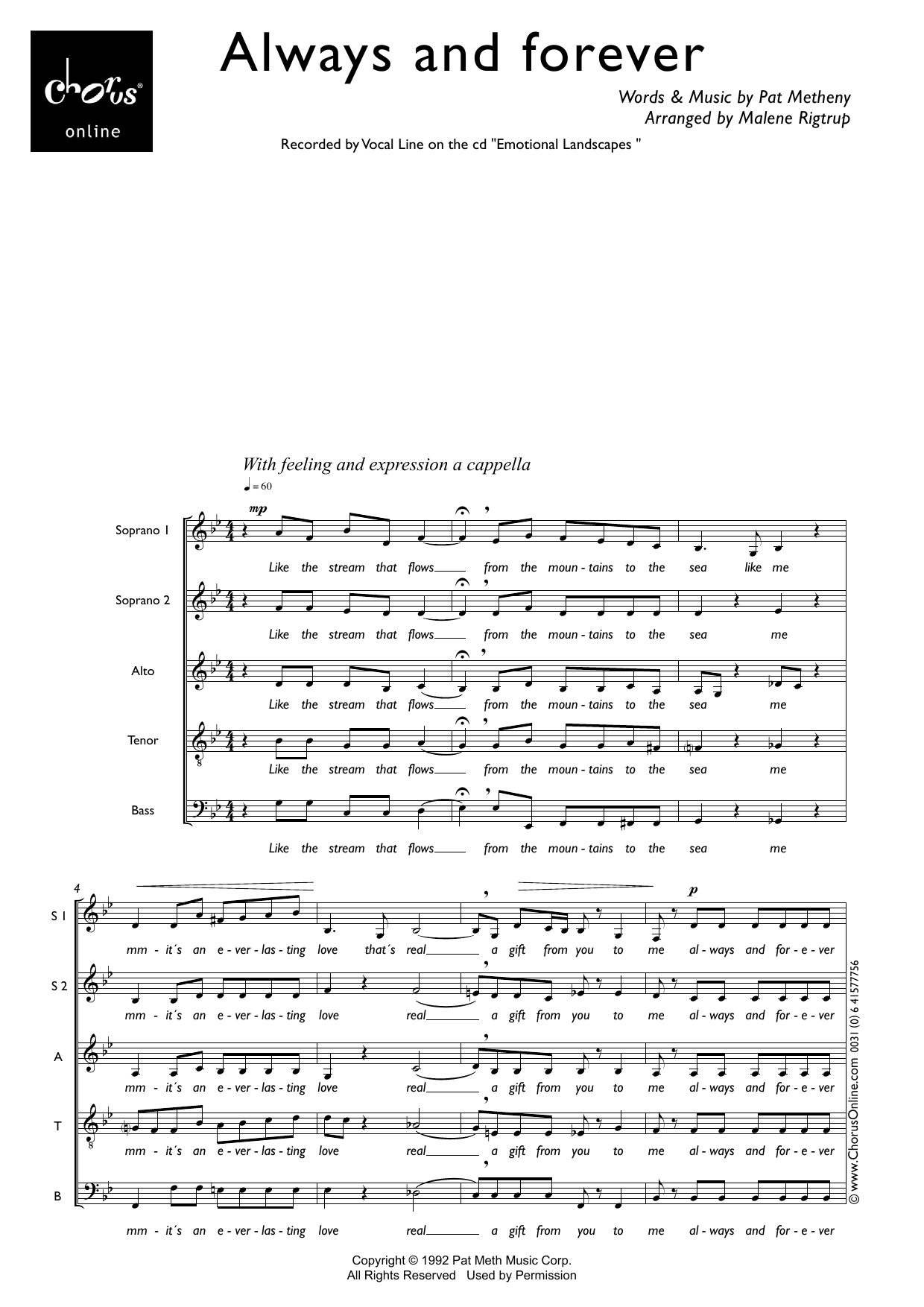 Always And Forever (arr. Malene Rigtrup): SSATB Choral Octavo