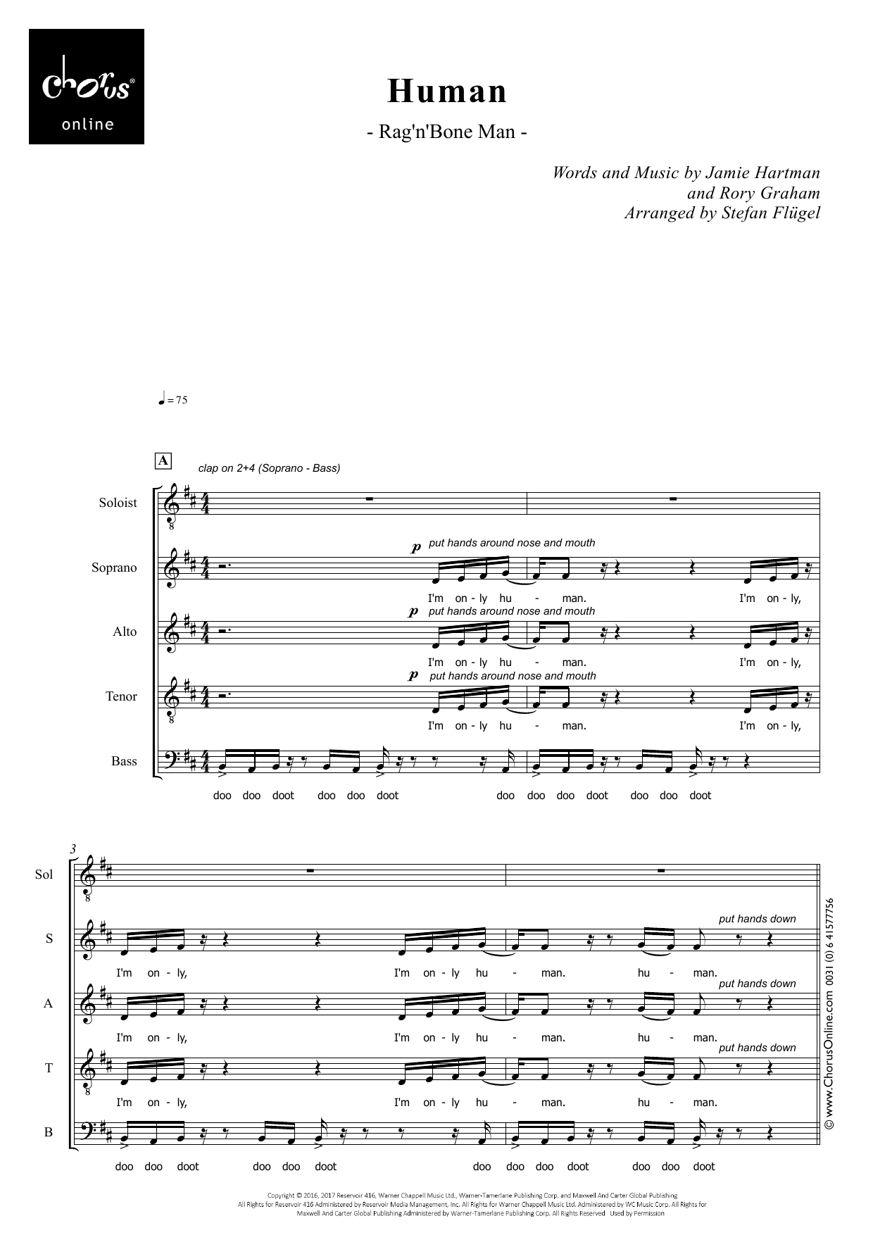 Human (arr. Stefan Flügel): SATB Choral Octavo