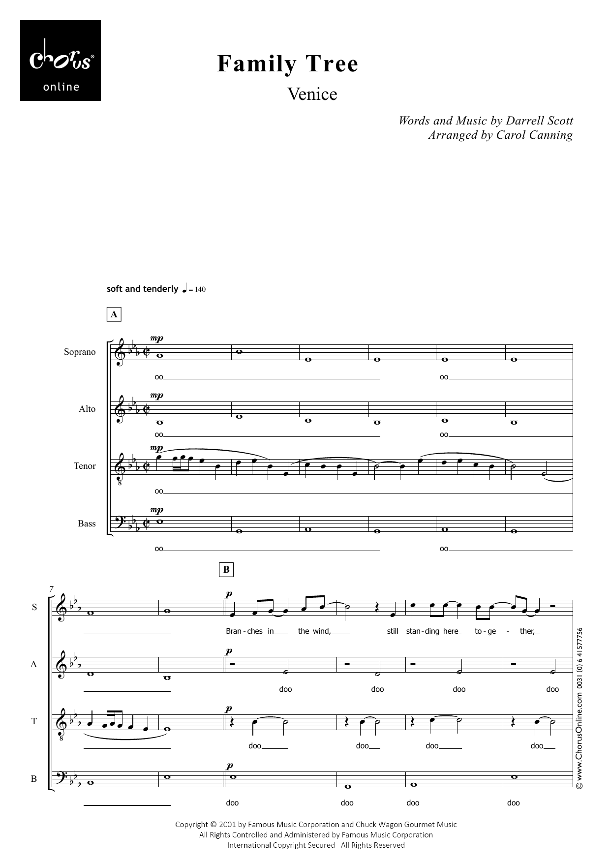 Family Tree (arr. Carol Canning): SATB Choral Octavo