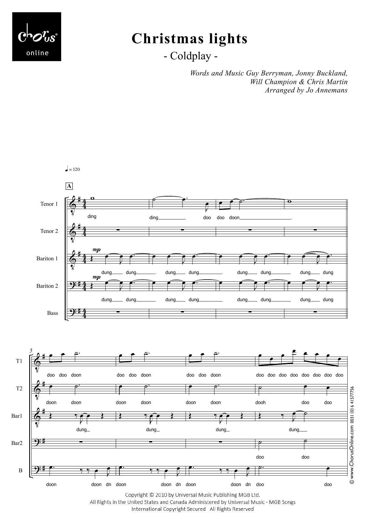 Christmas Lights (arr. Jo Annemans): TTbarBarB Choral Octavo