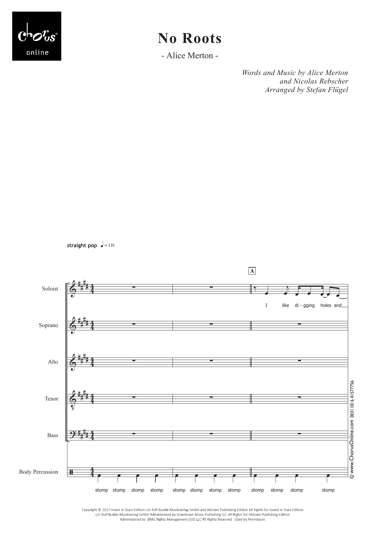 No Roots (arr. Stefan Flügel): SATB Choral Octavo