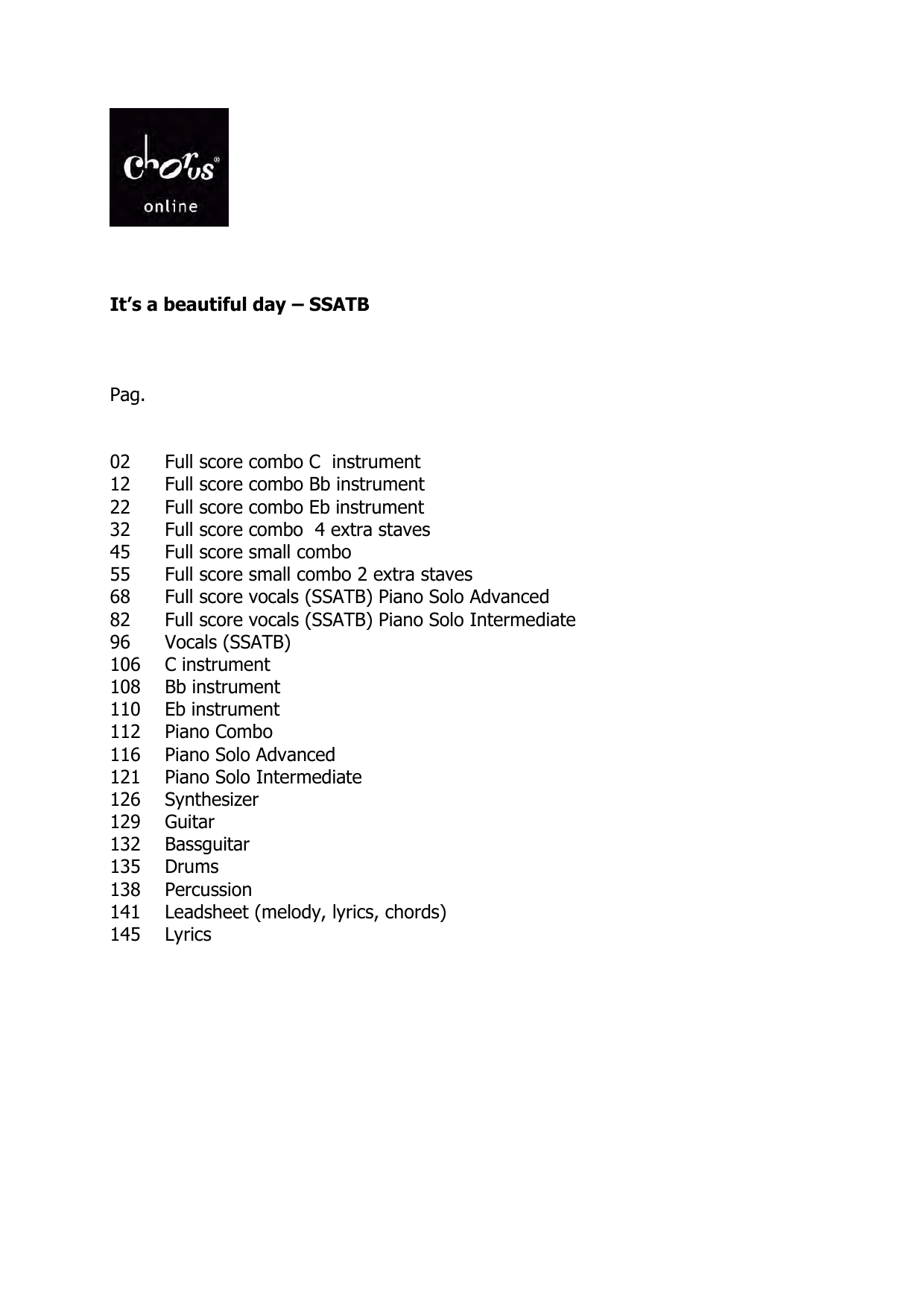 It's a Beautiful Day (arr. Peter van Lonkhuijsen) Sheet Music Michael