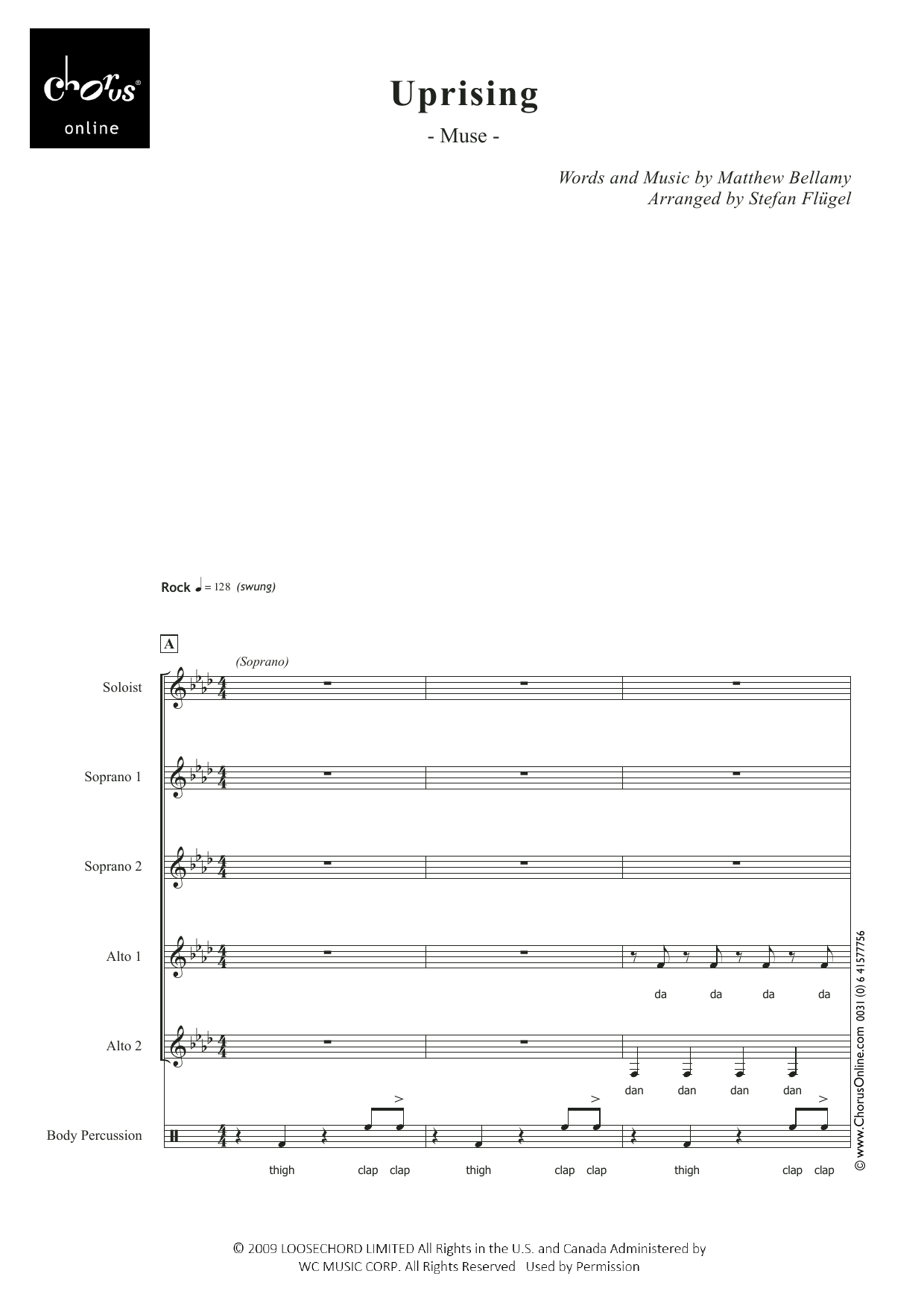 Uprising (arr. Stefan Flügel): SSAA Choral Octavo