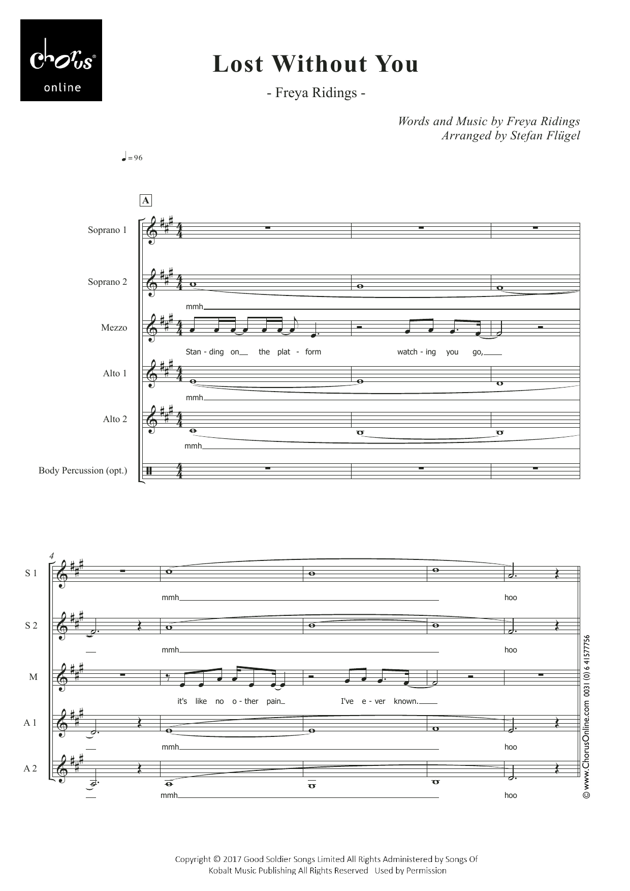 Lost Without You (arr. Stefan Flügel): SSMAA Choral Octavo