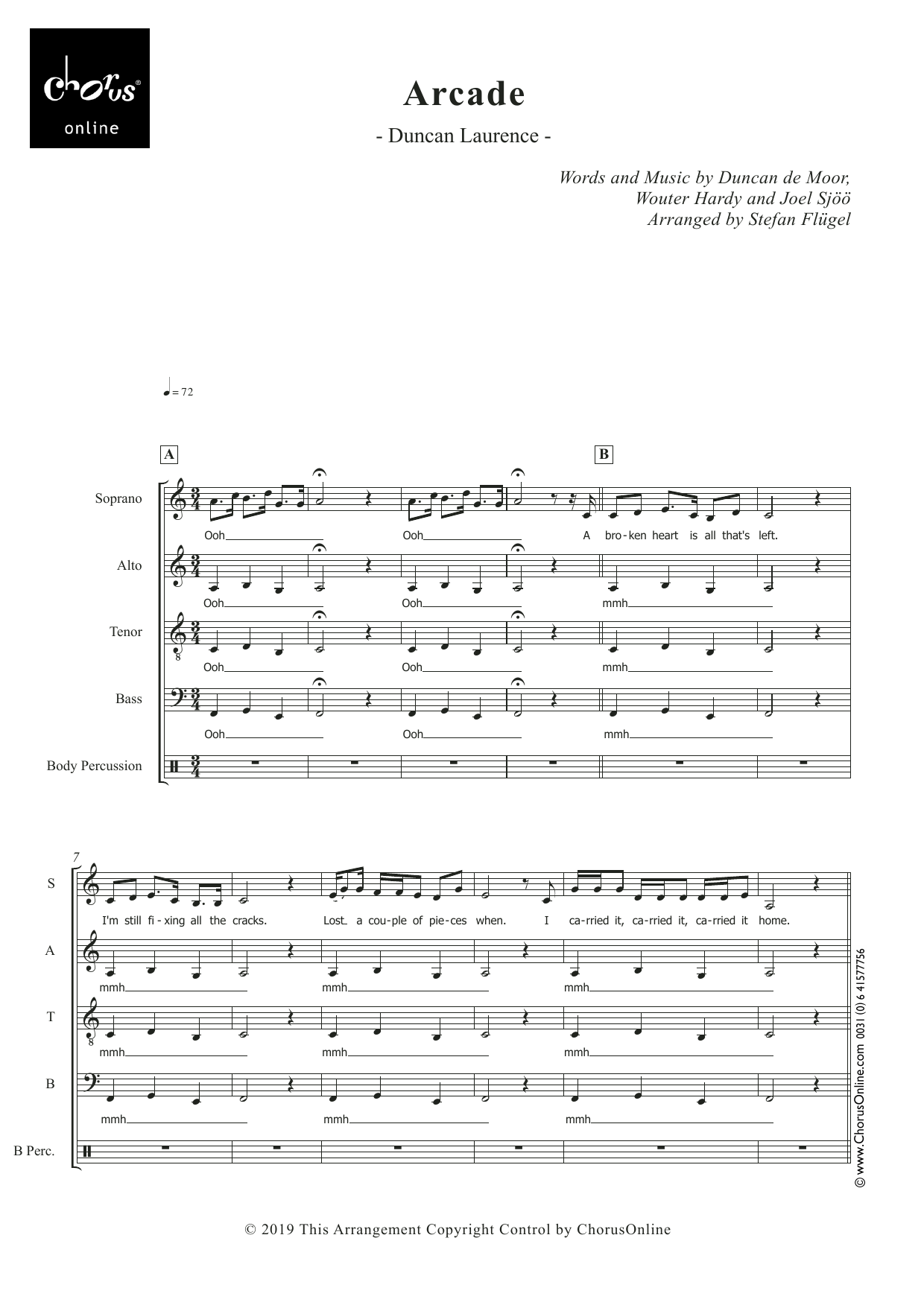 Arcade (arr. Stefan Flügel): SATB Choral Octavo