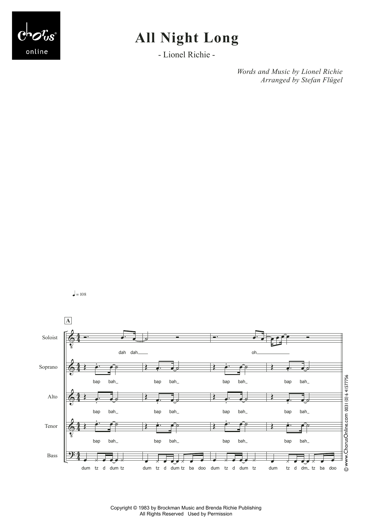 All Night Long (All Night) (arr. Stefan Flügel): SATB Choral Octavo