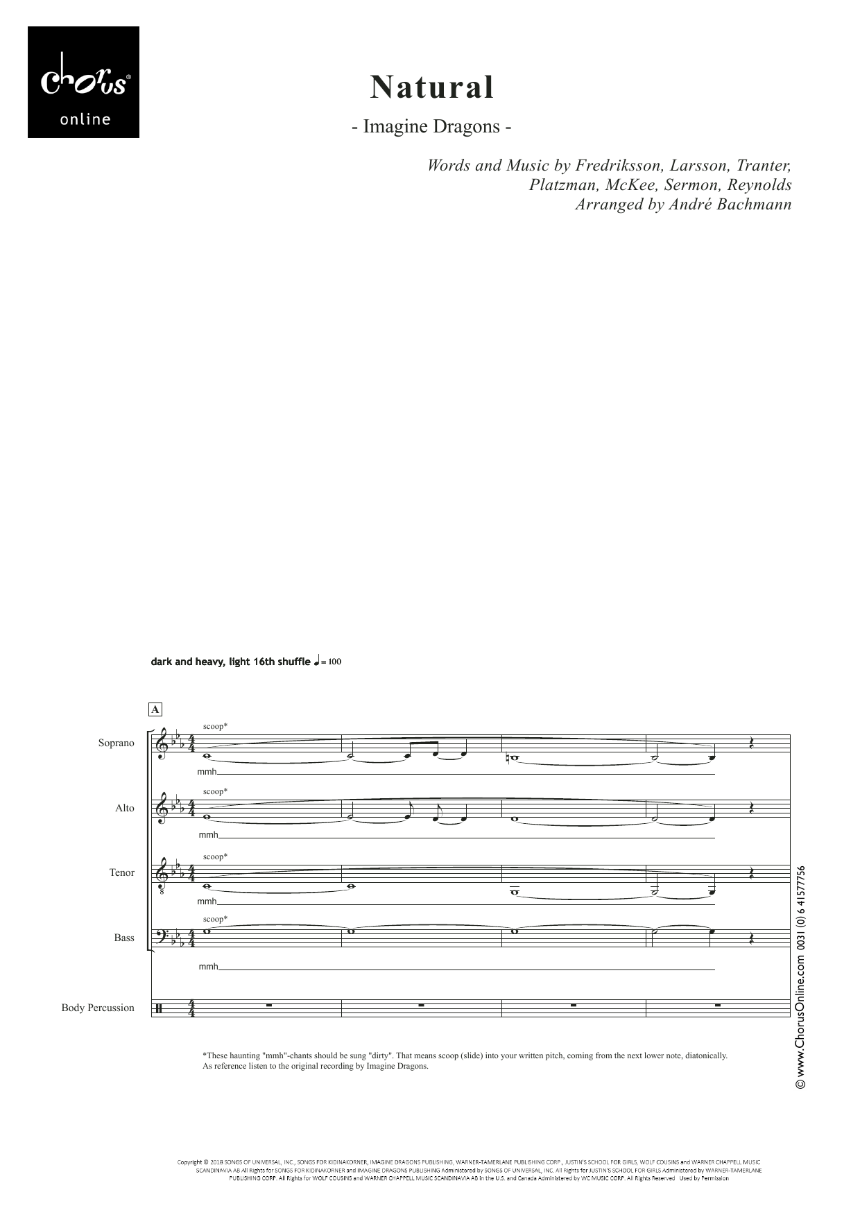 Natural (arr. André Bachmann): SATB Choral Octavo