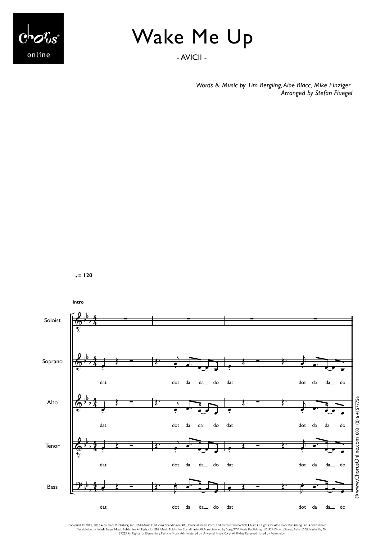 Wake Me Up (arr. Stefan Flügel): SATB Choral Octavo