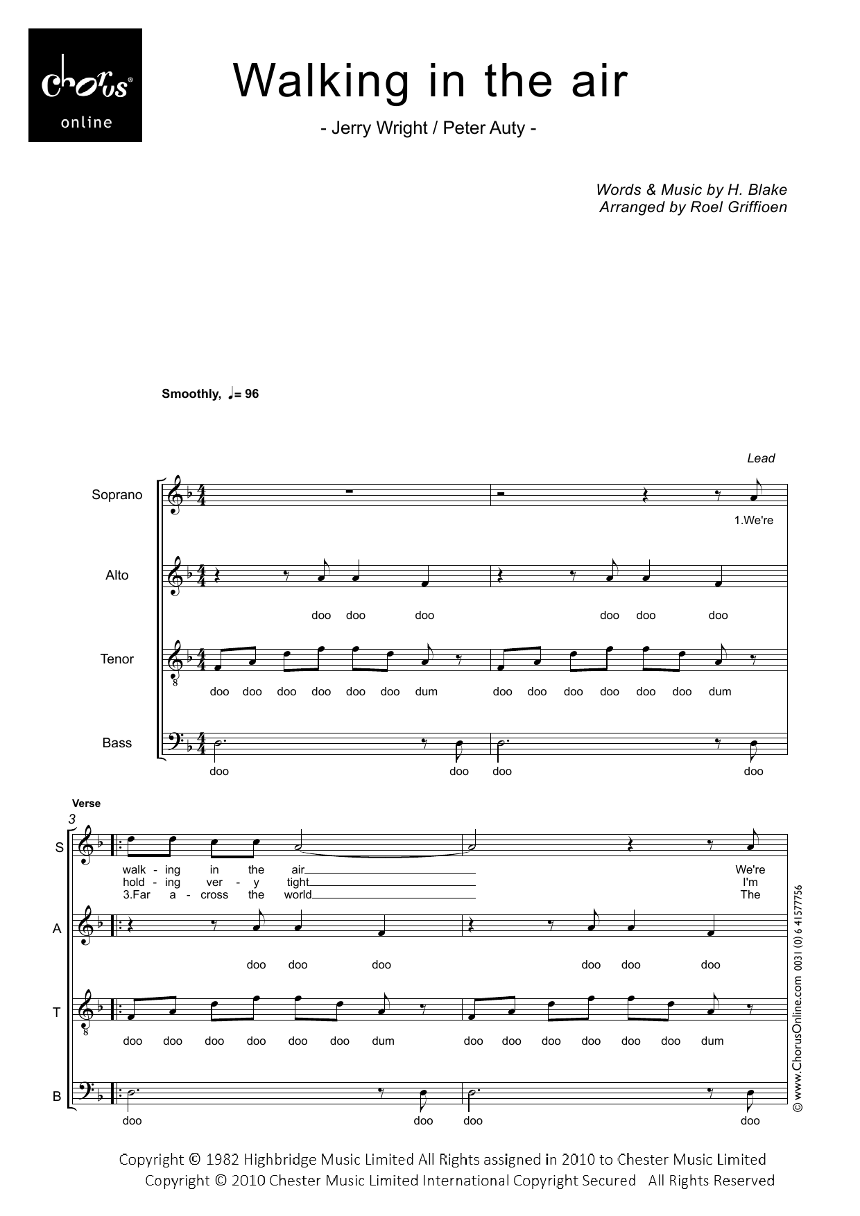 Walking In The Air (arr. Roel Griffioen): SATB Choral Octavo