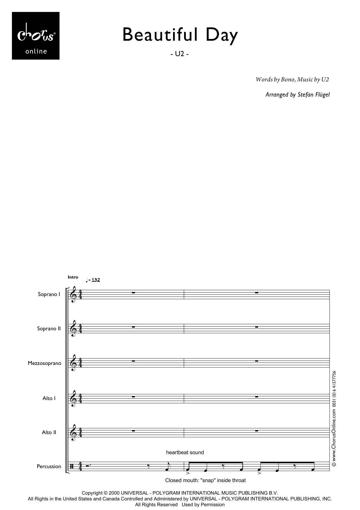 Beautiful Day (arr. Stefan Flügel): SSMAA Choral Octavo