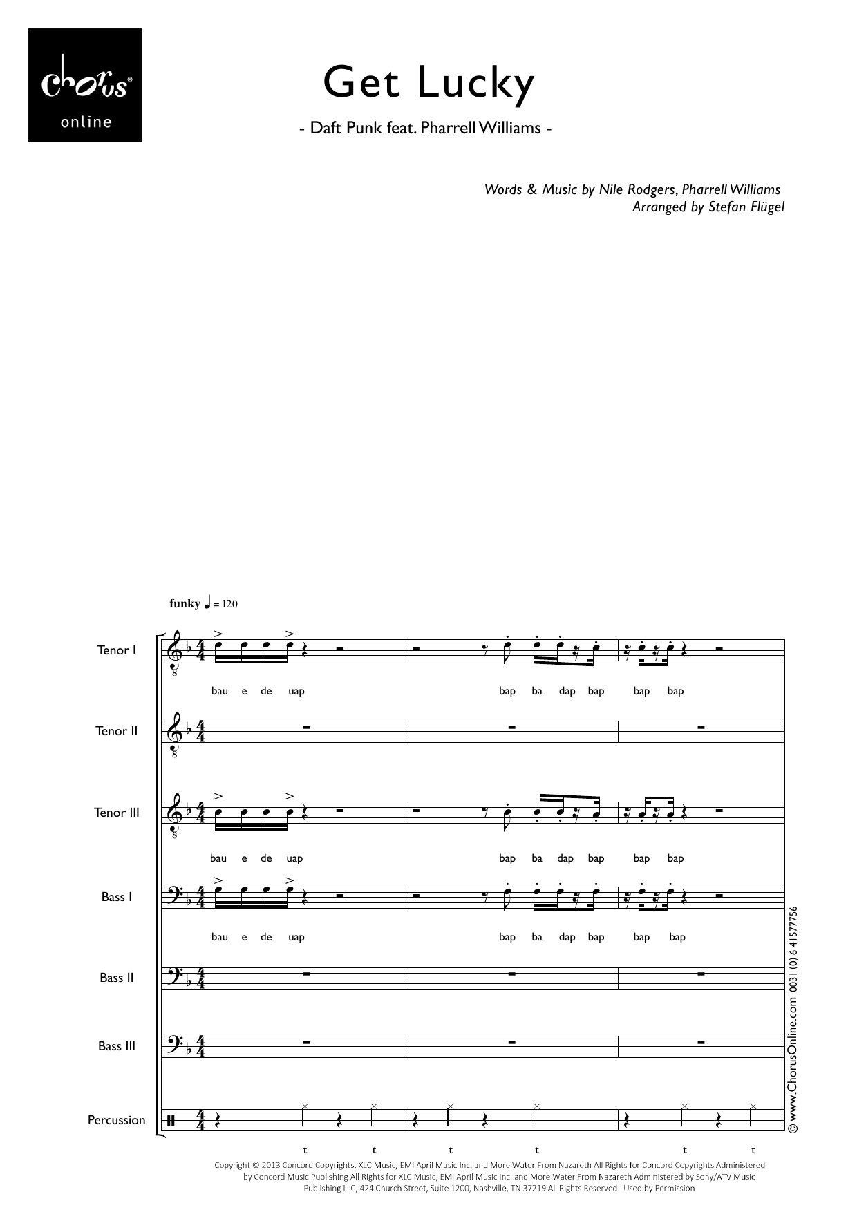 Get Lucky (arr. Stefan Flügel): TTTBBB Choral Octavo