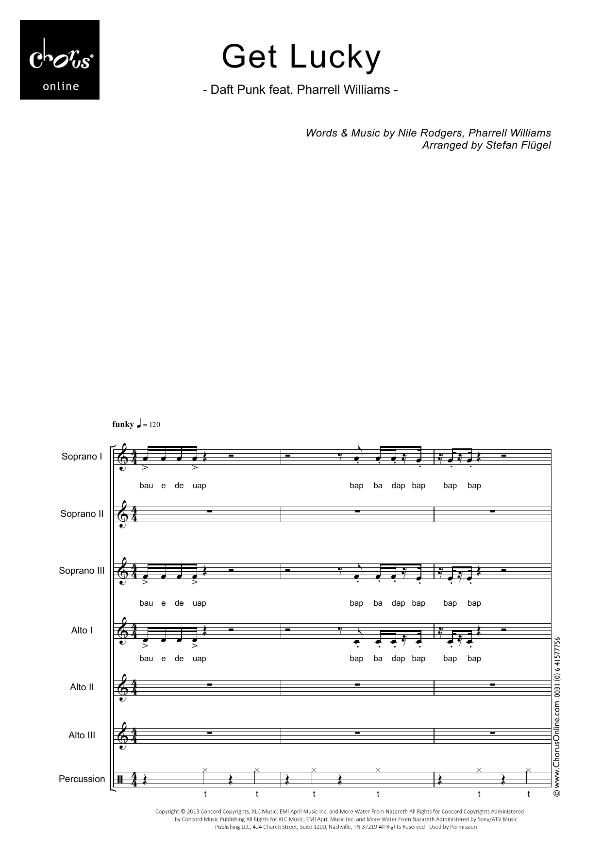Get Lucky (arr. Stefan Flügel): SSSAAA Choral Octavo