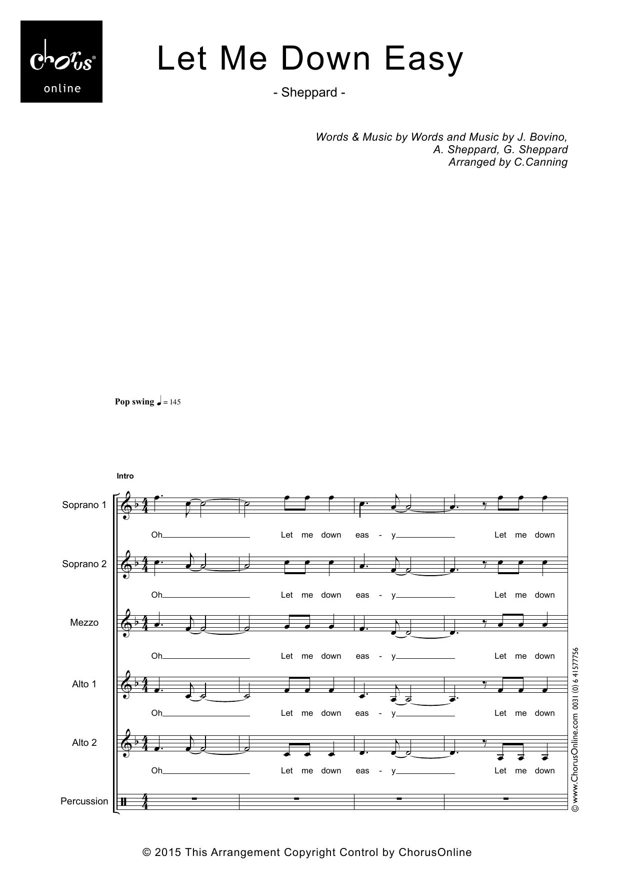 Let Me Down Easy (arr. Carol Canning): SSMAA Choral Octavo