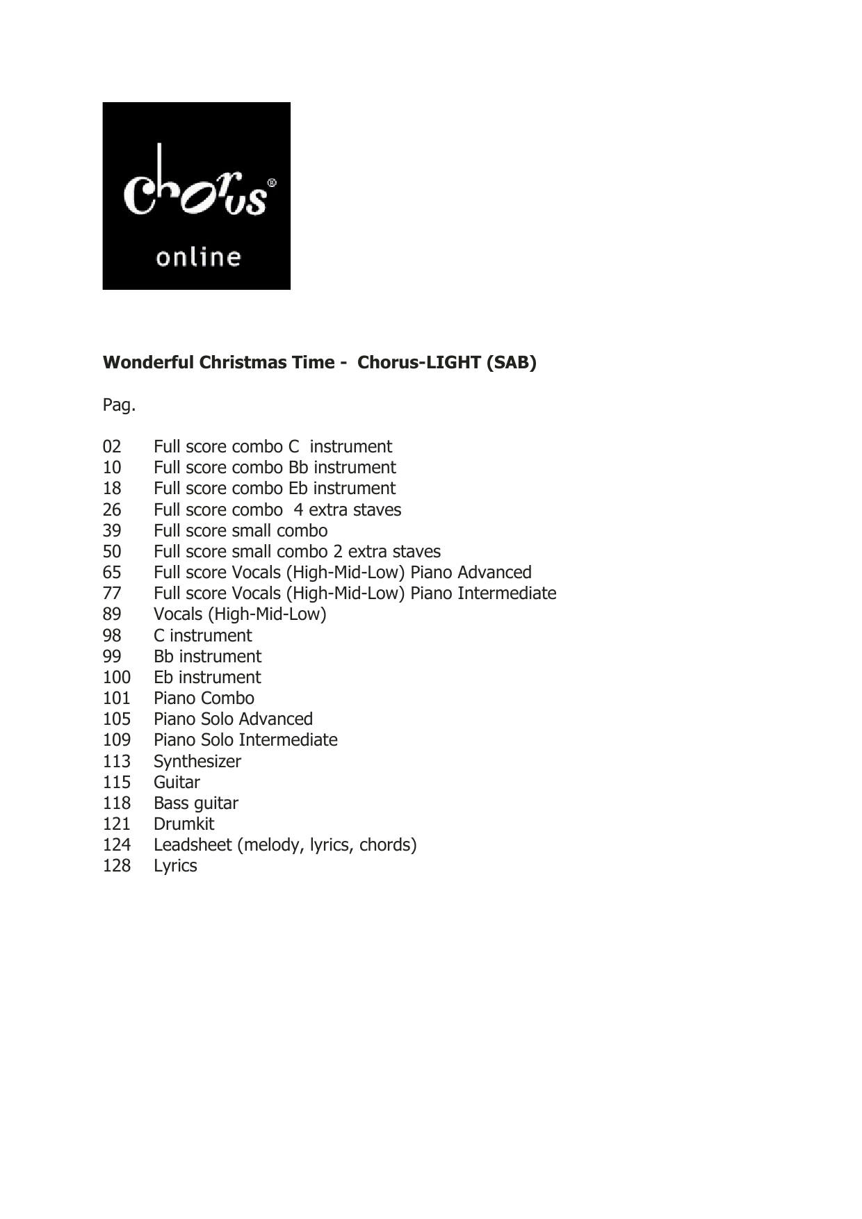 Wonderful Christmas Time (arr. Frank de Vreeze): SAB Choral Octavo